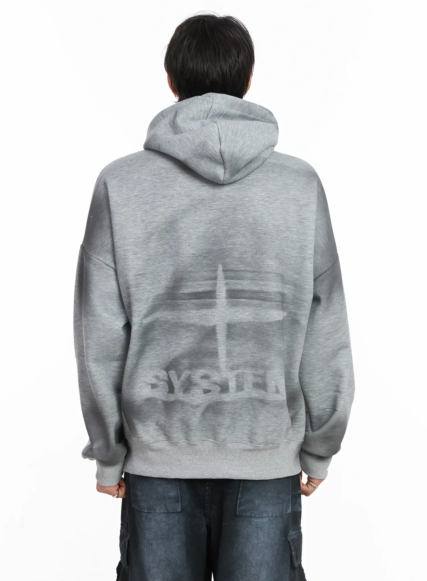 Men's Spray Graphic Fleece-Lined Hoodie IJ512 - Image 5