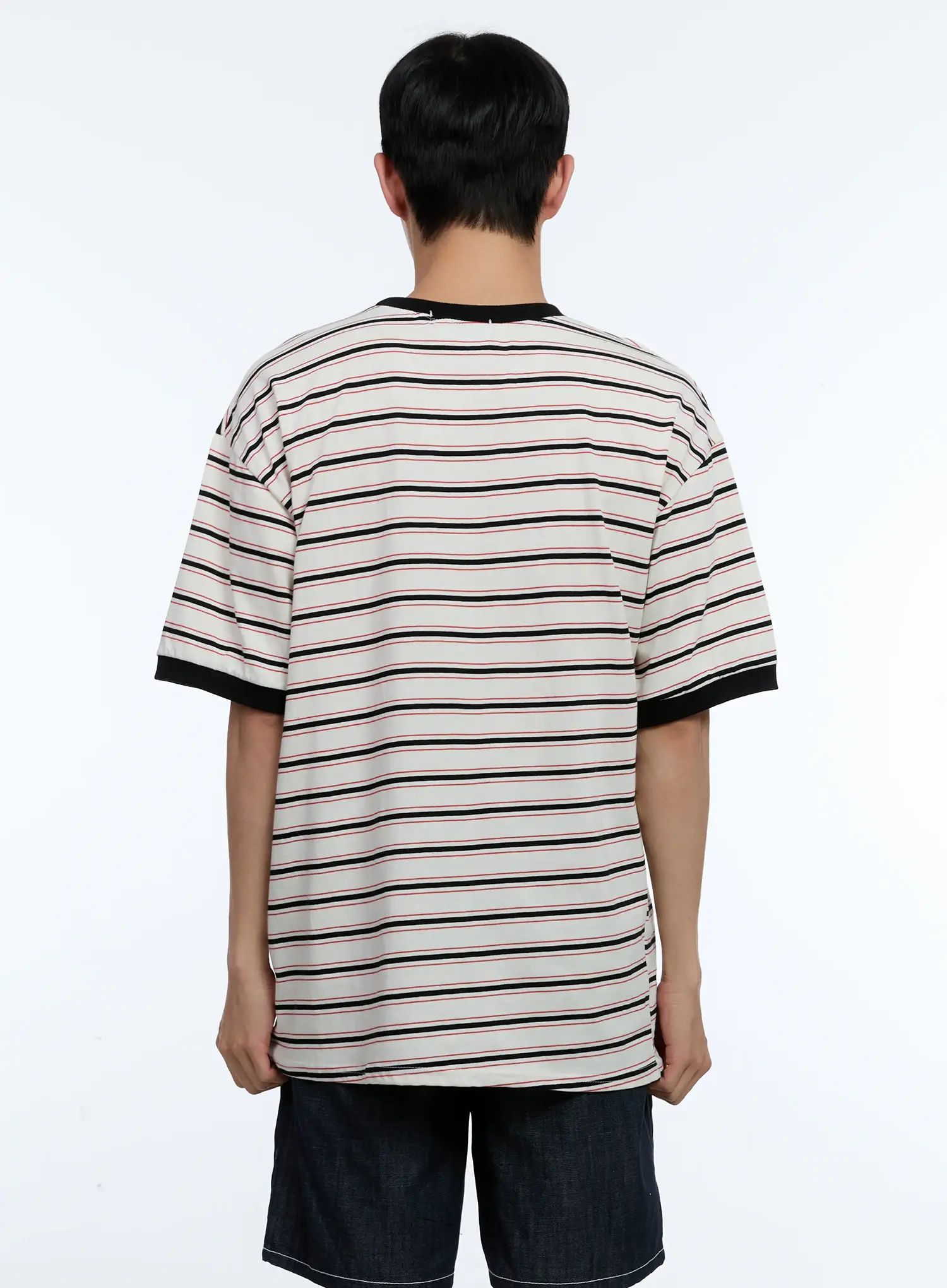 Men's Star Contrast Stripe Tee IL517 - Image 6