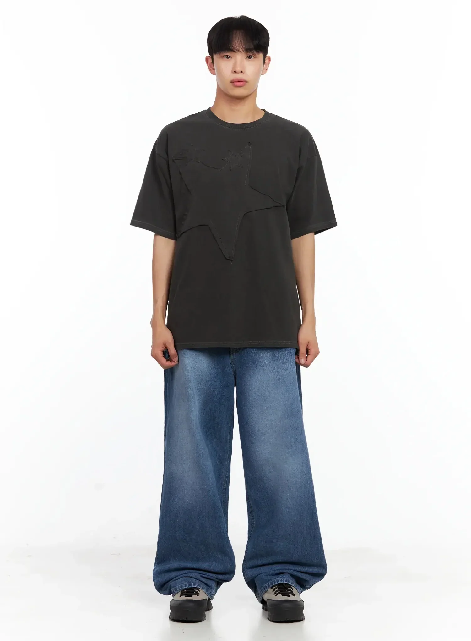 Men's Star Patch T-Shirt IL516 - Image 4