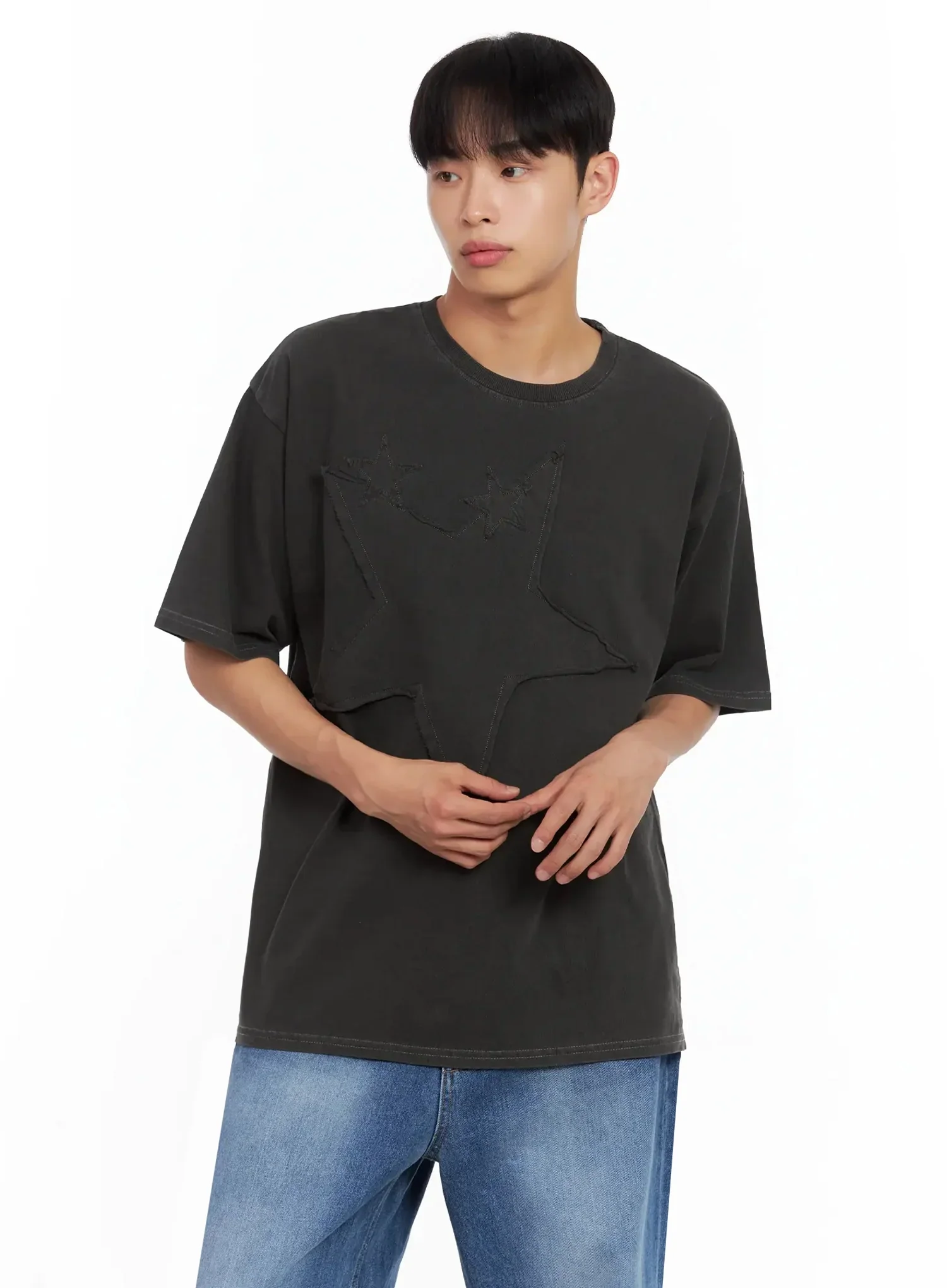 Men's Star Patch T-Shirt IL516 - Image 7