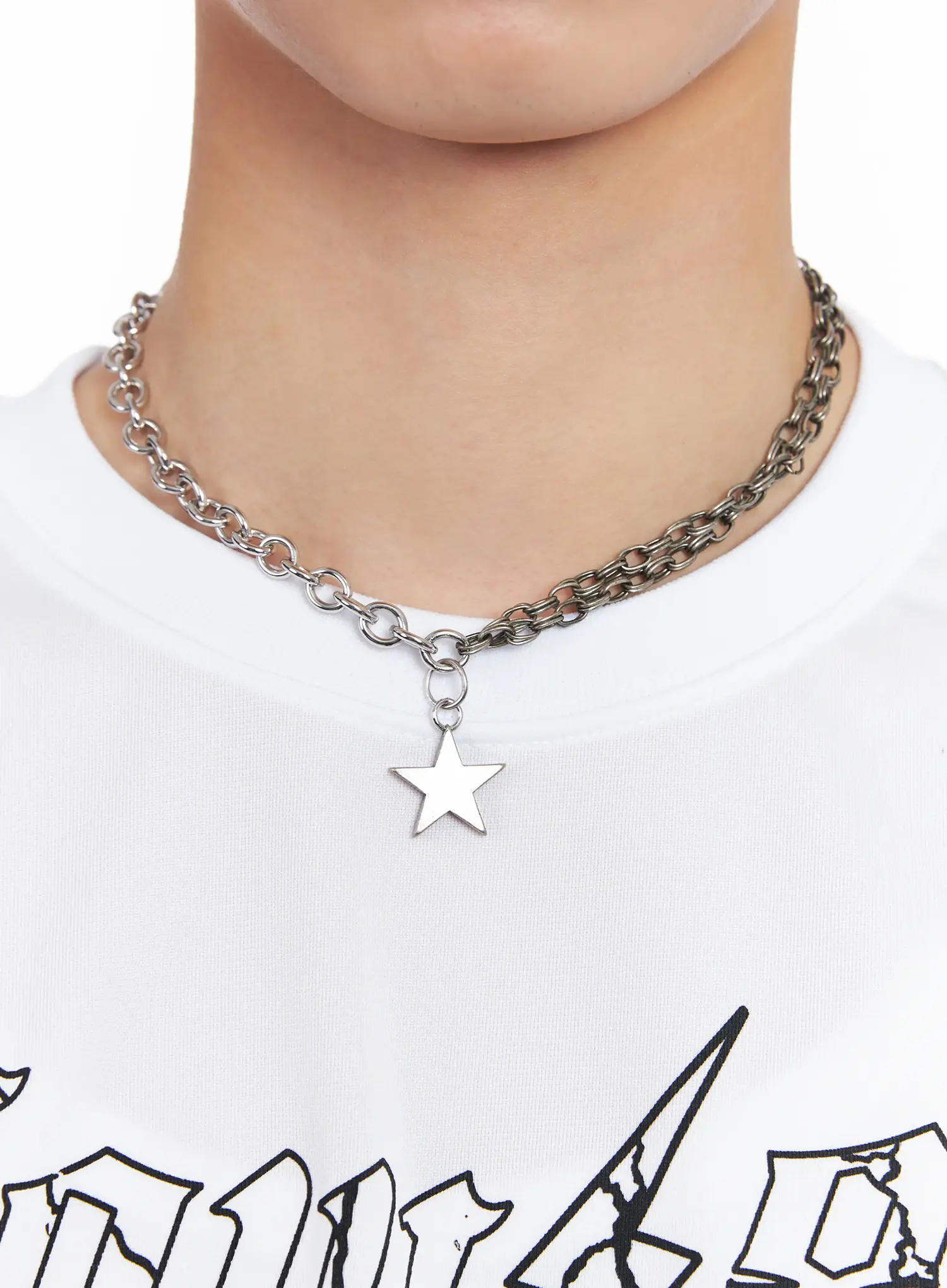 Men's Star Pendant Chain Necklace IL501 - Image 2