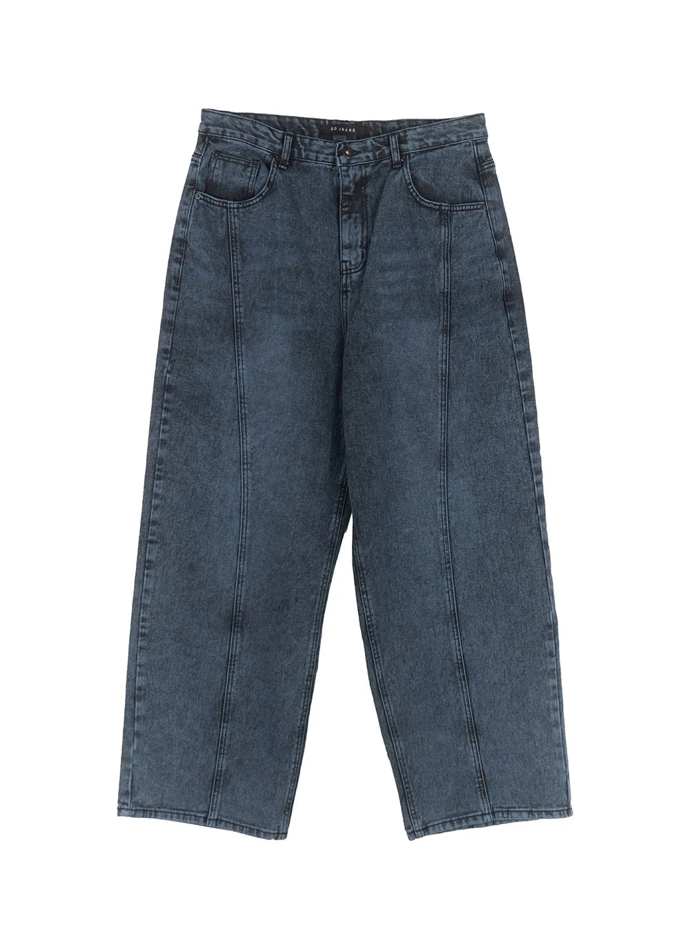 Men's Stitched Detail Wide-Fit Jeans IA511 - Image 13