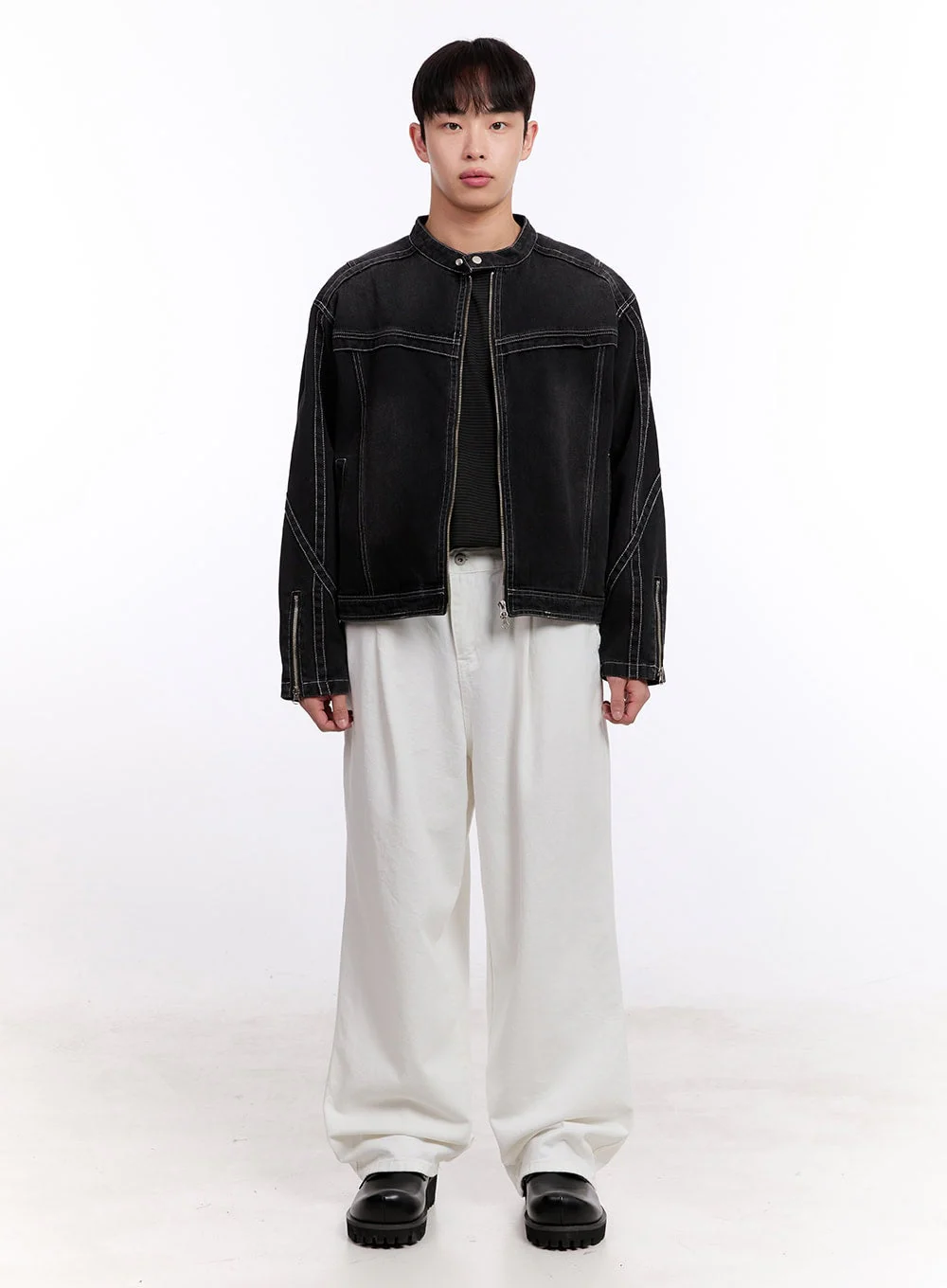 Men's Stitched Pintuck Cotton Pants IM512 - Image 6