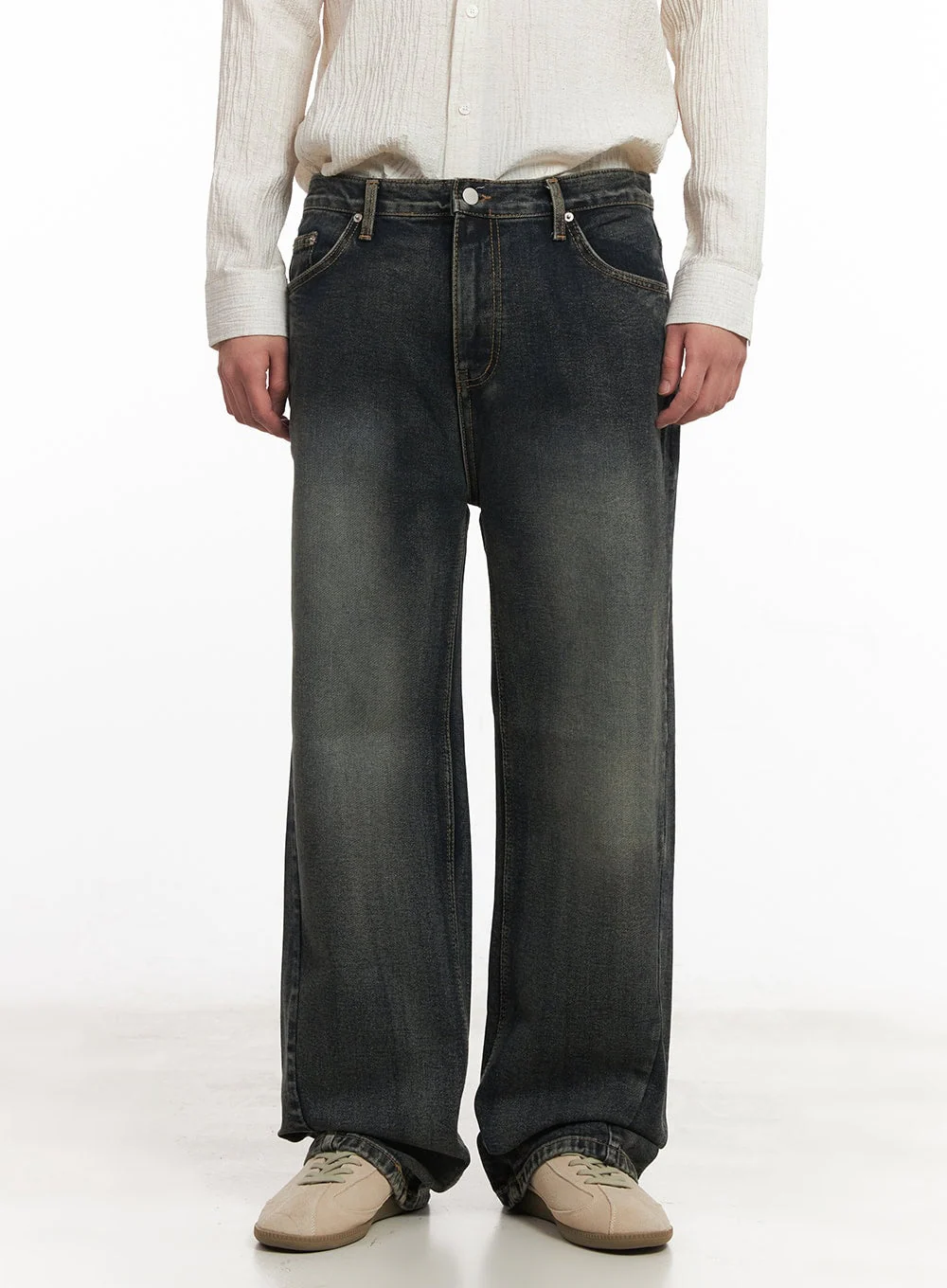 Men's Stitched Straight-Leg Jeans IM514 - Image 2