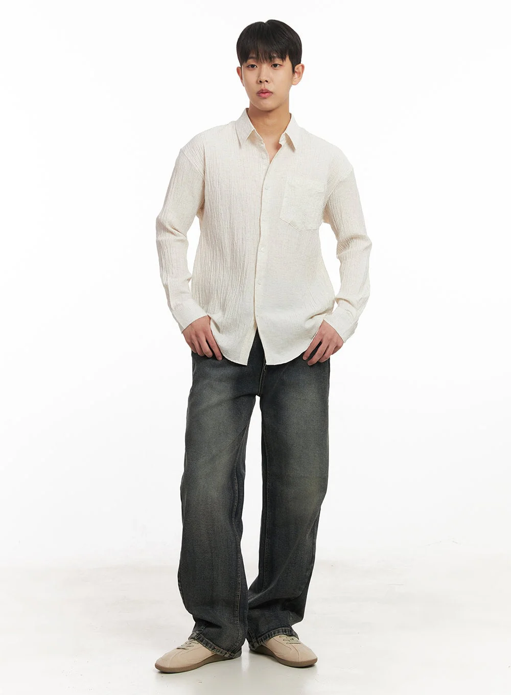 Men's Stitched Straight-Leg Jeans IM514 - Image 9
