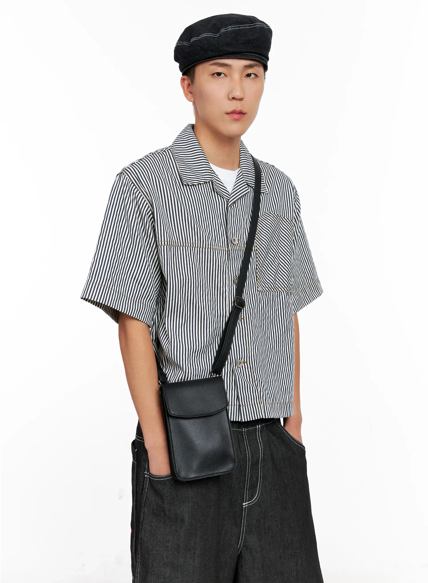 Men's Striped Cropped Jacket IG508 - Image 11