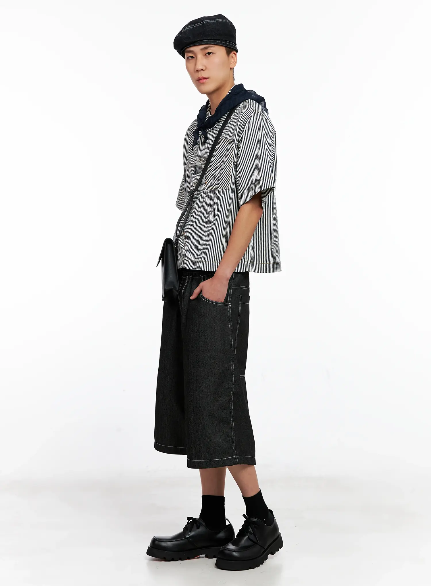Men's Striped Cropped Jacket IG508 - Image 14