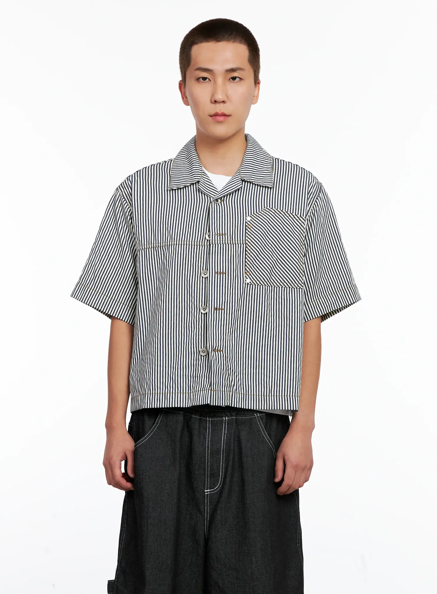 Men's Striped Cropped Jacket IG508 - Image 18