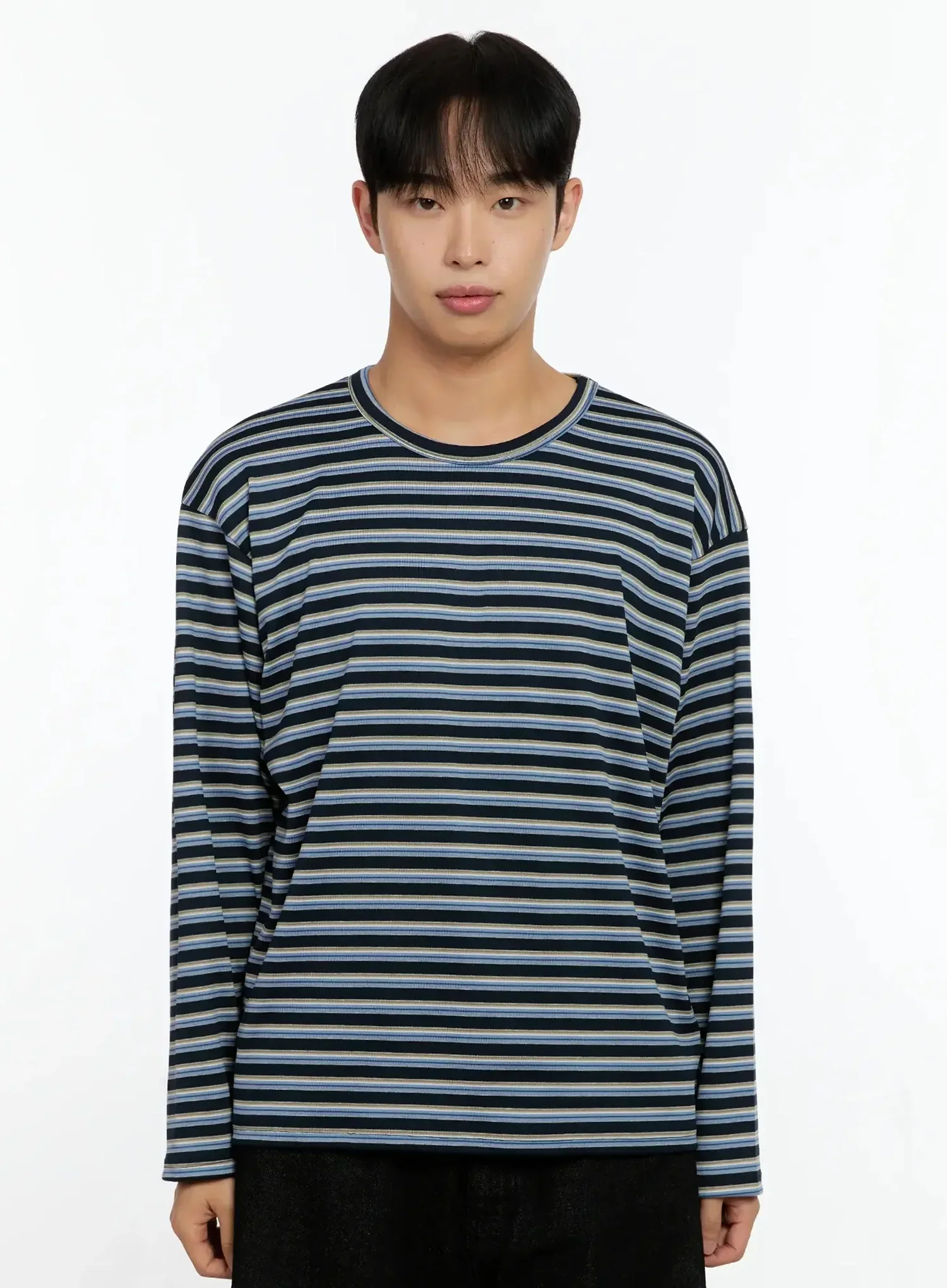 Men's Striped Long Sleeve Shirt IN525 - Image 14