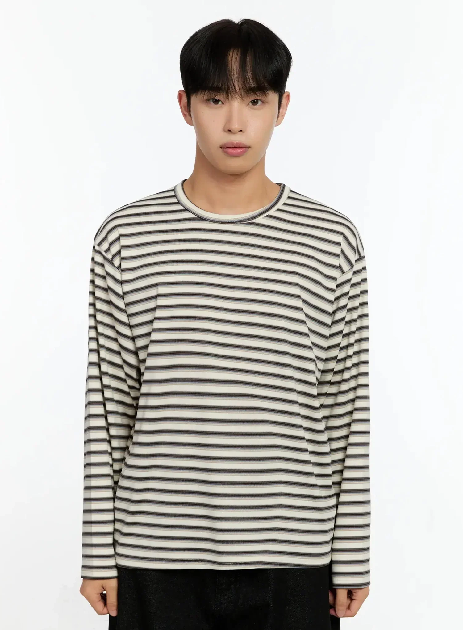 Men's Striped Long Sleeve Shirt IN525 - Image 15