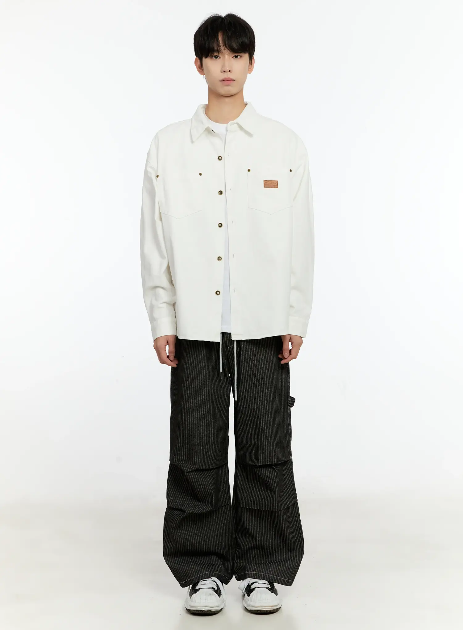 Men's Striped Pintuck Pants IN503 - Image 4
