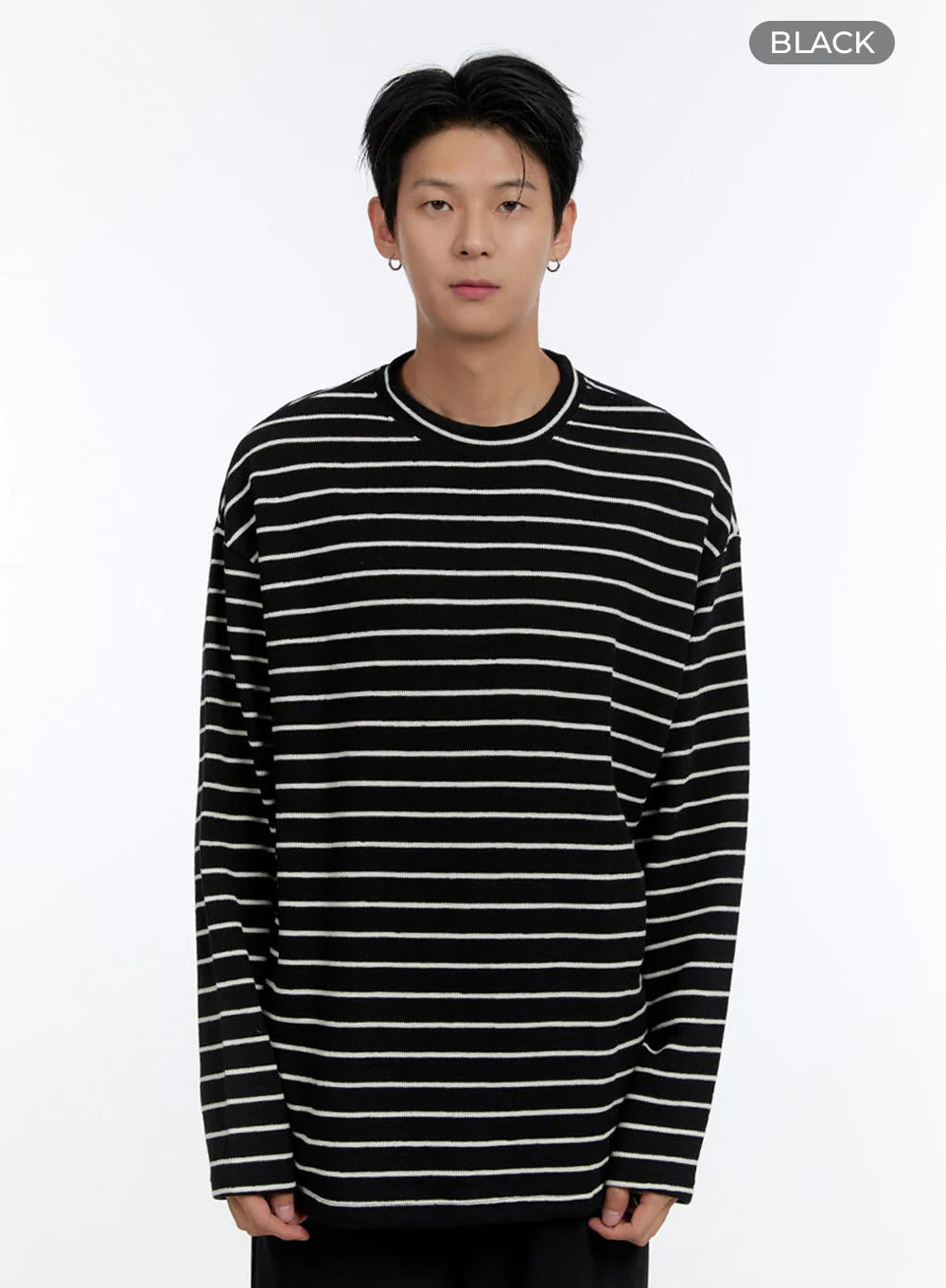 Men's Striped Round Neck Long Sleeve T-Shirt IO428 - Image 12