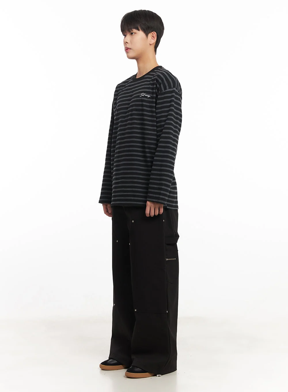 Men's Stud Cotton Wide-Leg Pants IM528 - Image 11