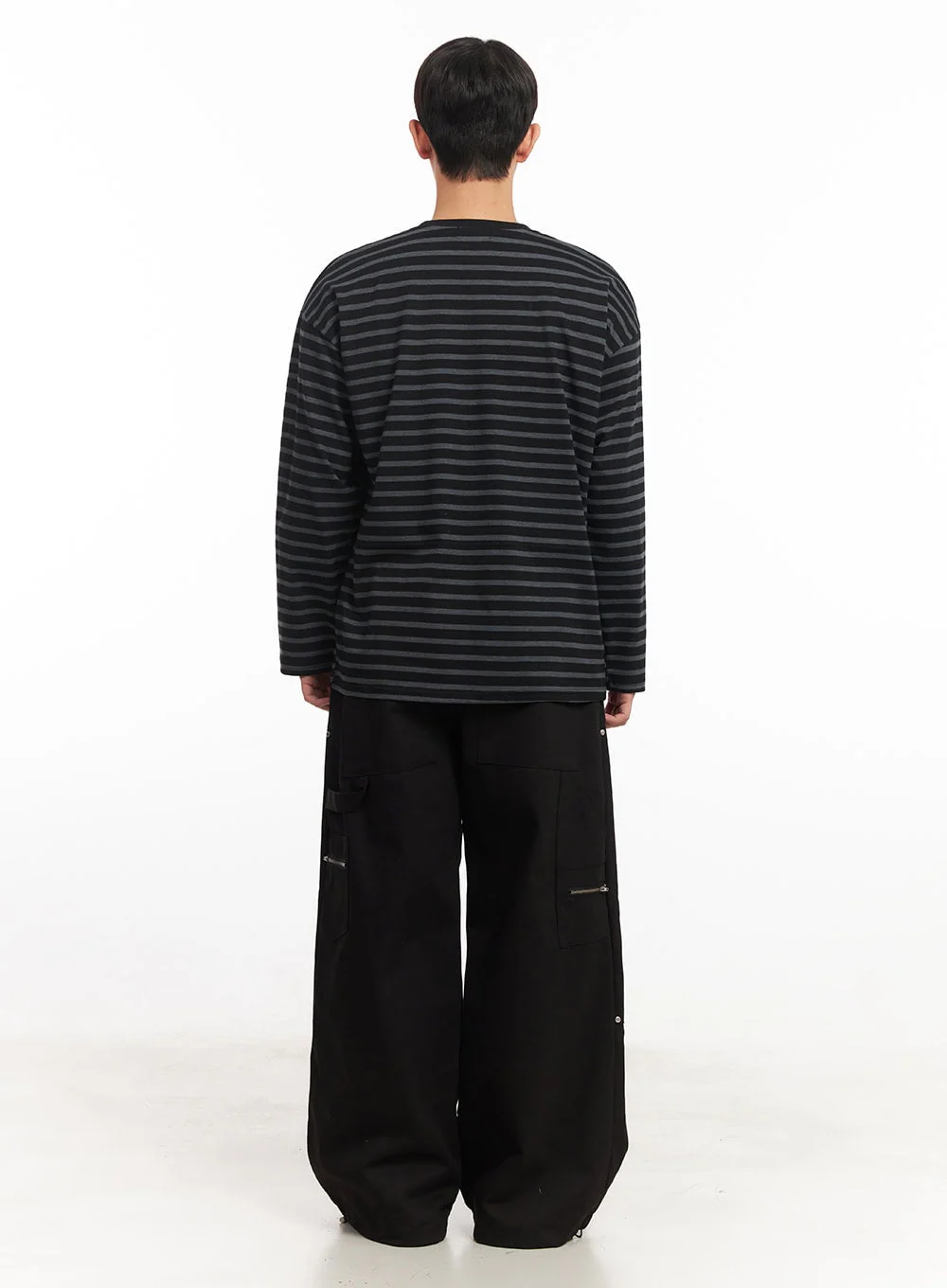 Men's Stud Cotton Wide-Leg Pants IM528 - Image 12