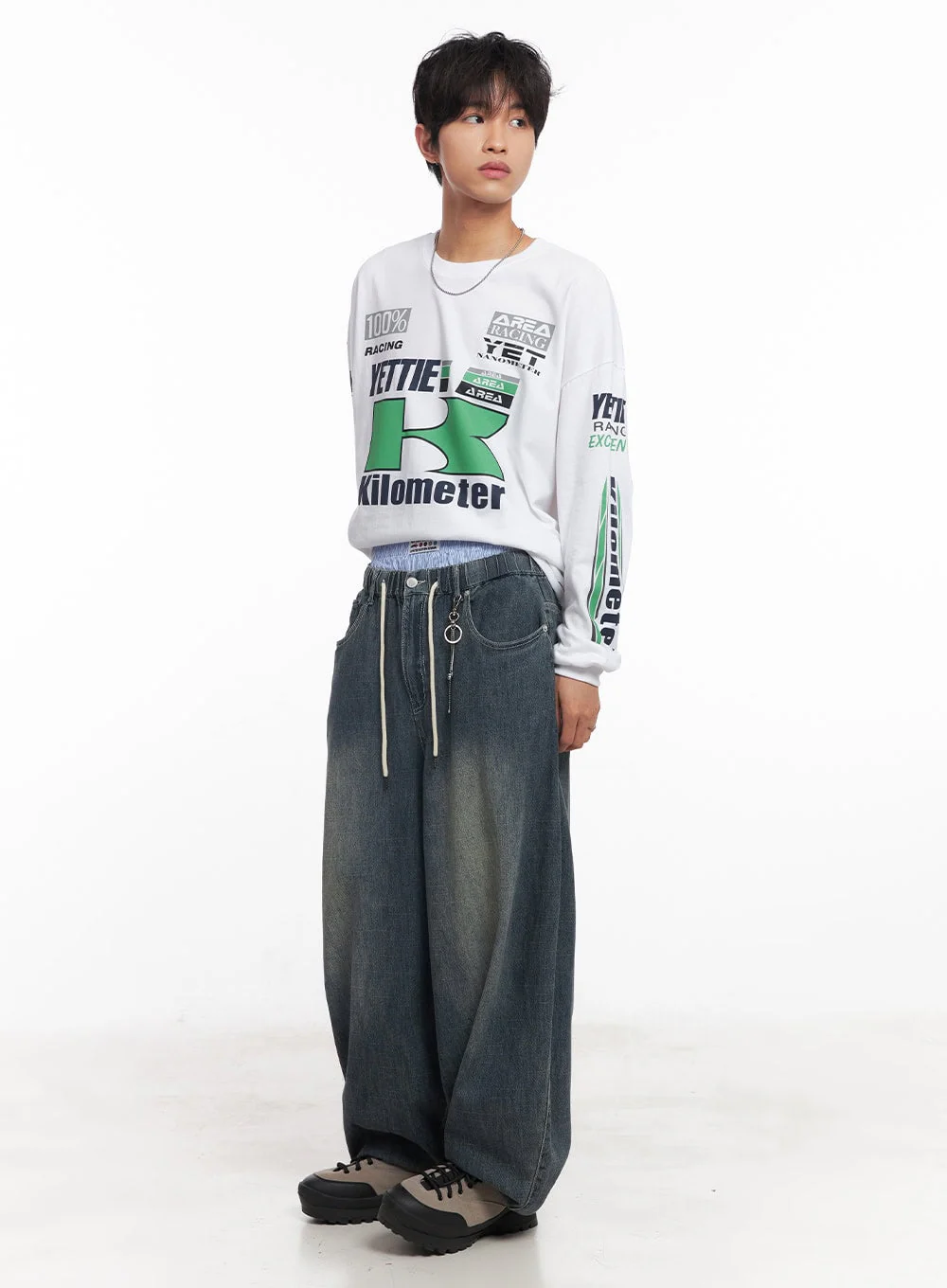 Men's Summer Drawstring Jeans IY508 - Image 10