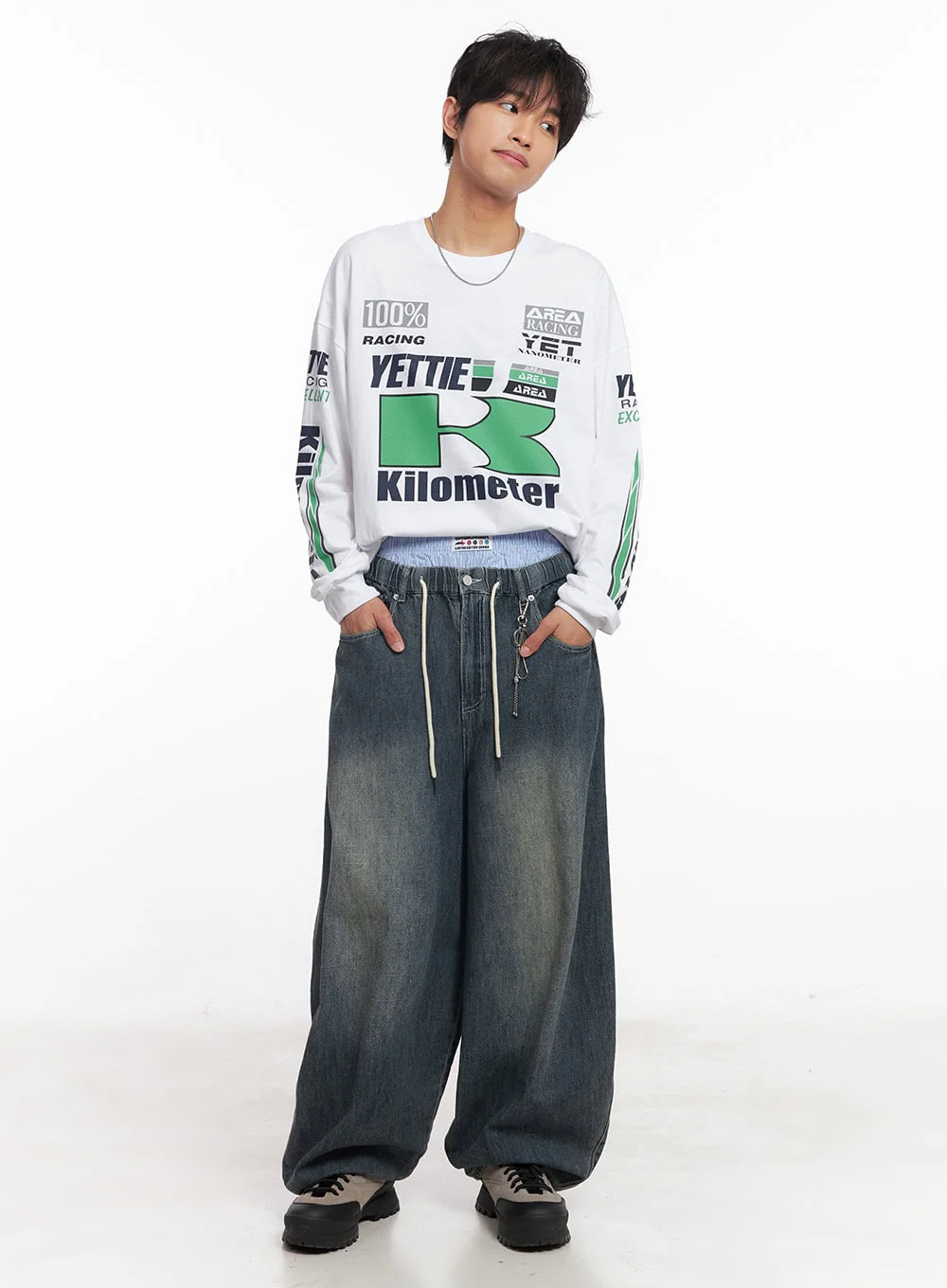 Men's Summer Drawstring Jeans IY508 - Image 9