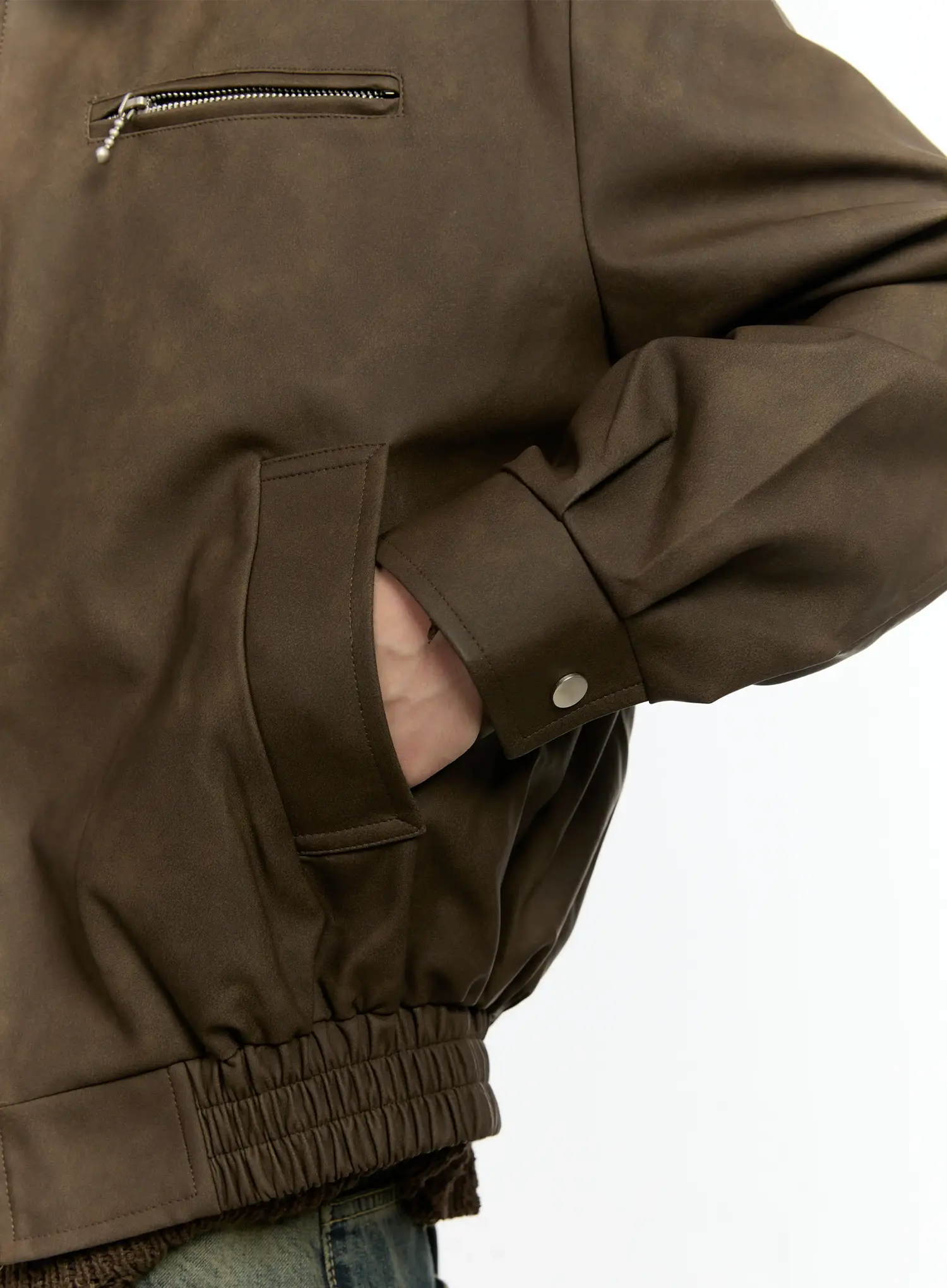 Men's Textured Faux Leather Jacket IN503 - Image 14