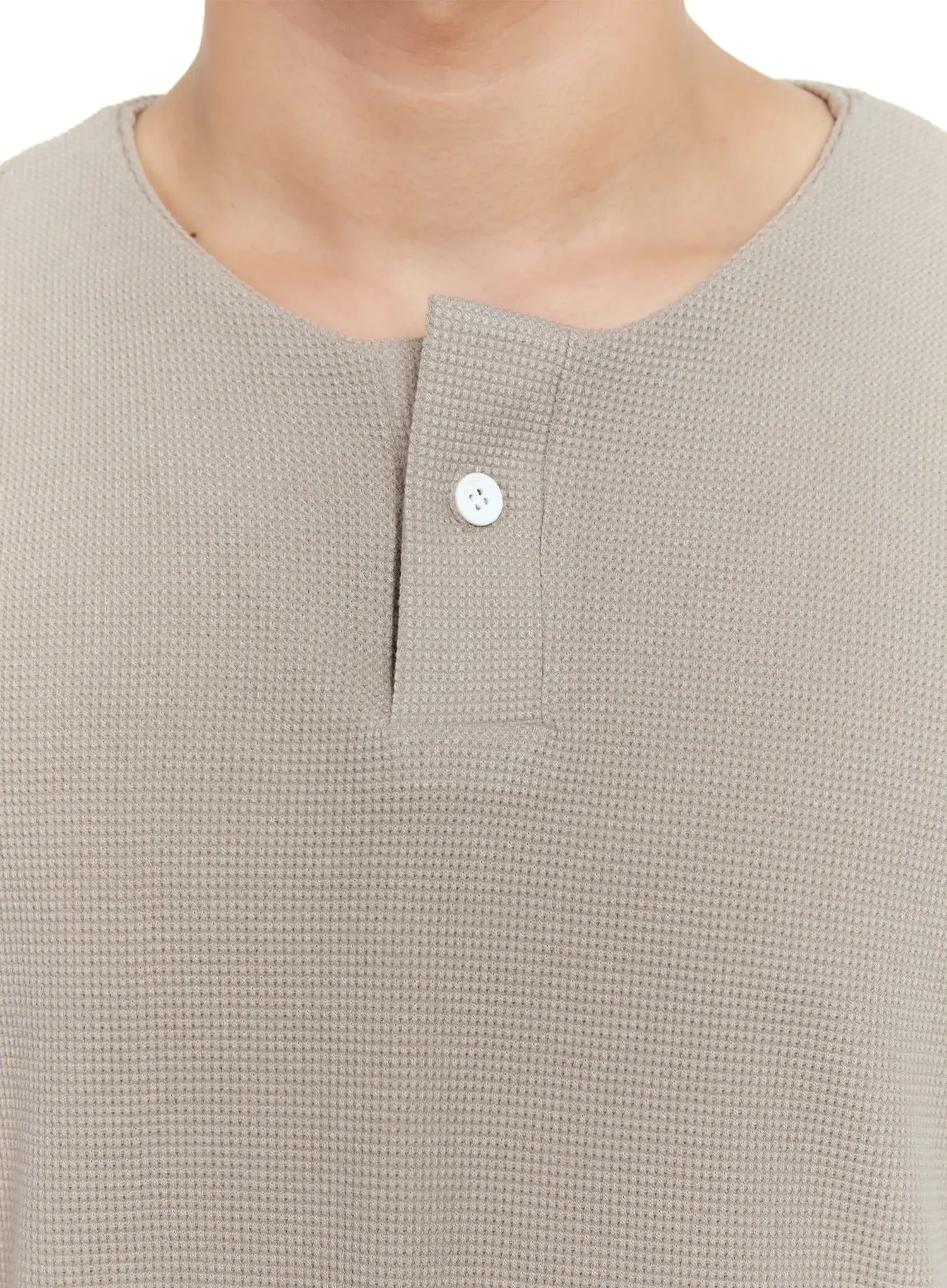 Men's Textured Henley T-shirt IG520 - Image 4