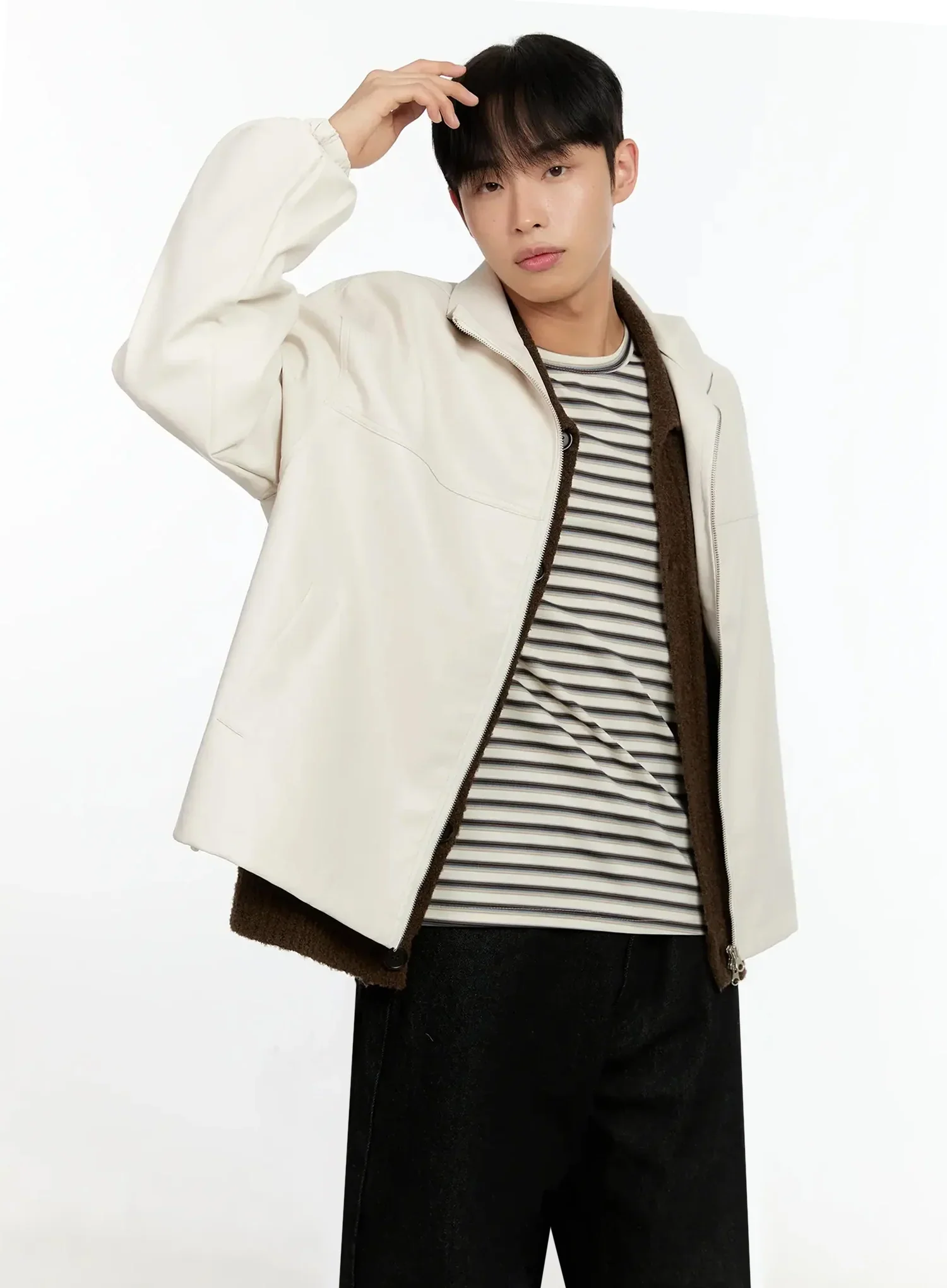 Men's Textured PU Jacket IN506 - Image 9