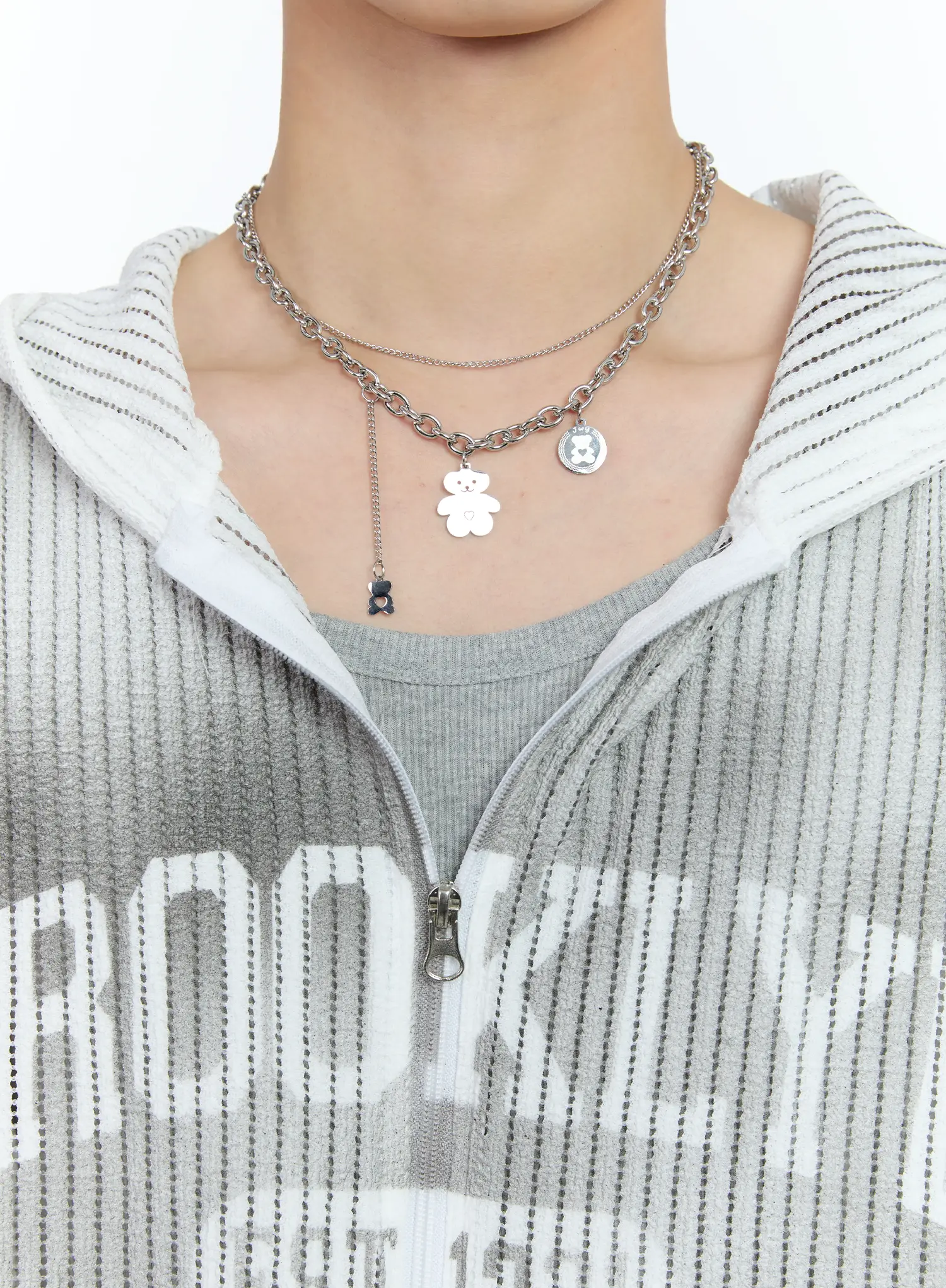 Men's Triple Teddy-Bear Necklace IL529 - Image 2