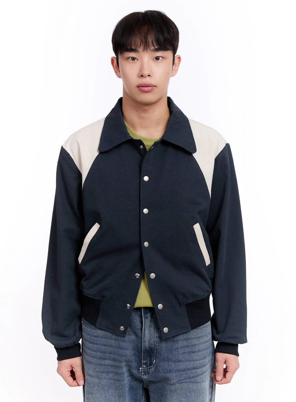 Men's Two-Tone Varsity Jacket IM512 - Image 13