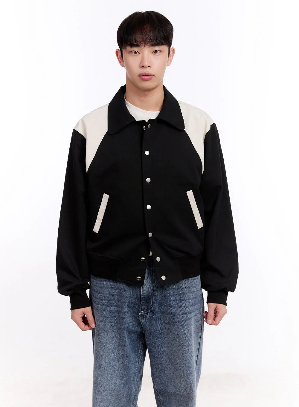 Men's Two-Tone Varsity Jacket IM512 - Image 14