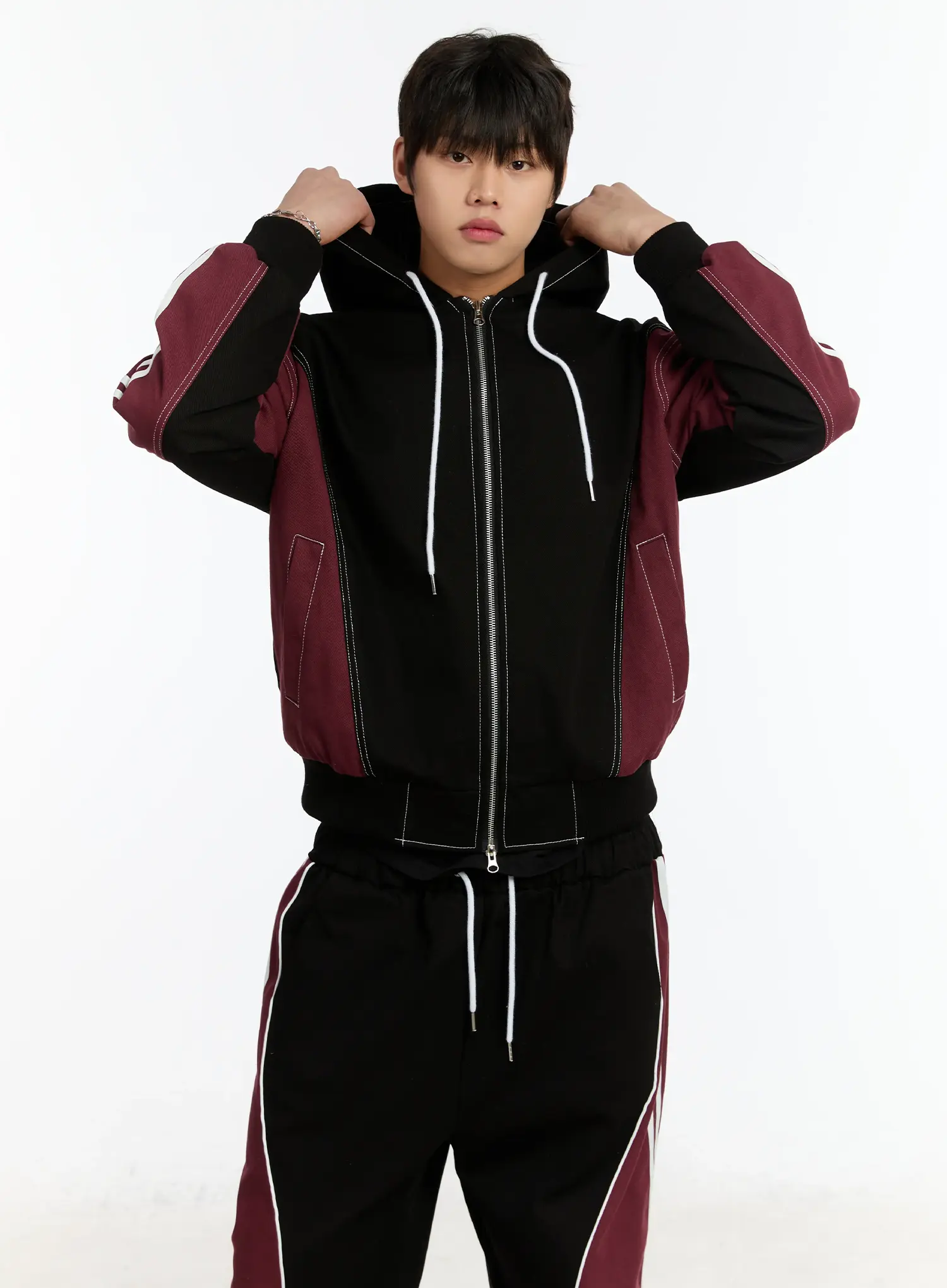 Men's Two-Way Hoodie Jacket IM503 - Image 7