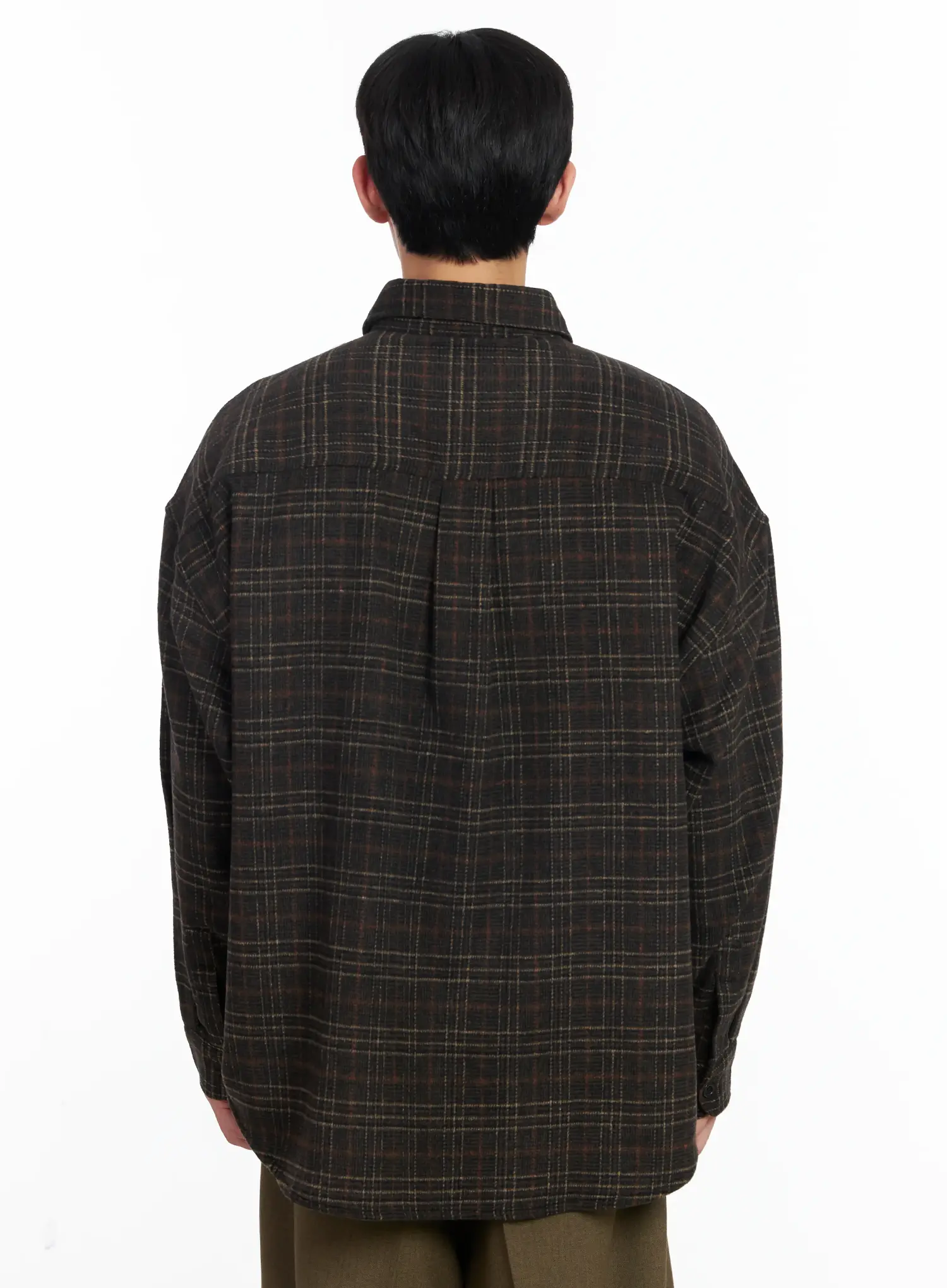 Men's Ueban Wool Checkered Long Sleeve Jacket IJ521 - Image 5