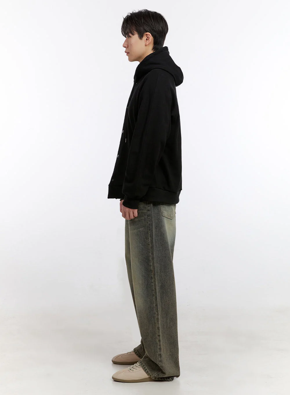 Men's Urban Buttoned Hooded Jacket IF528 - Image 8
