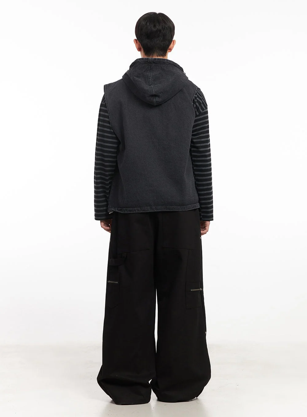 Men's Urban Denim Hooded Vest IM528 - Image 10