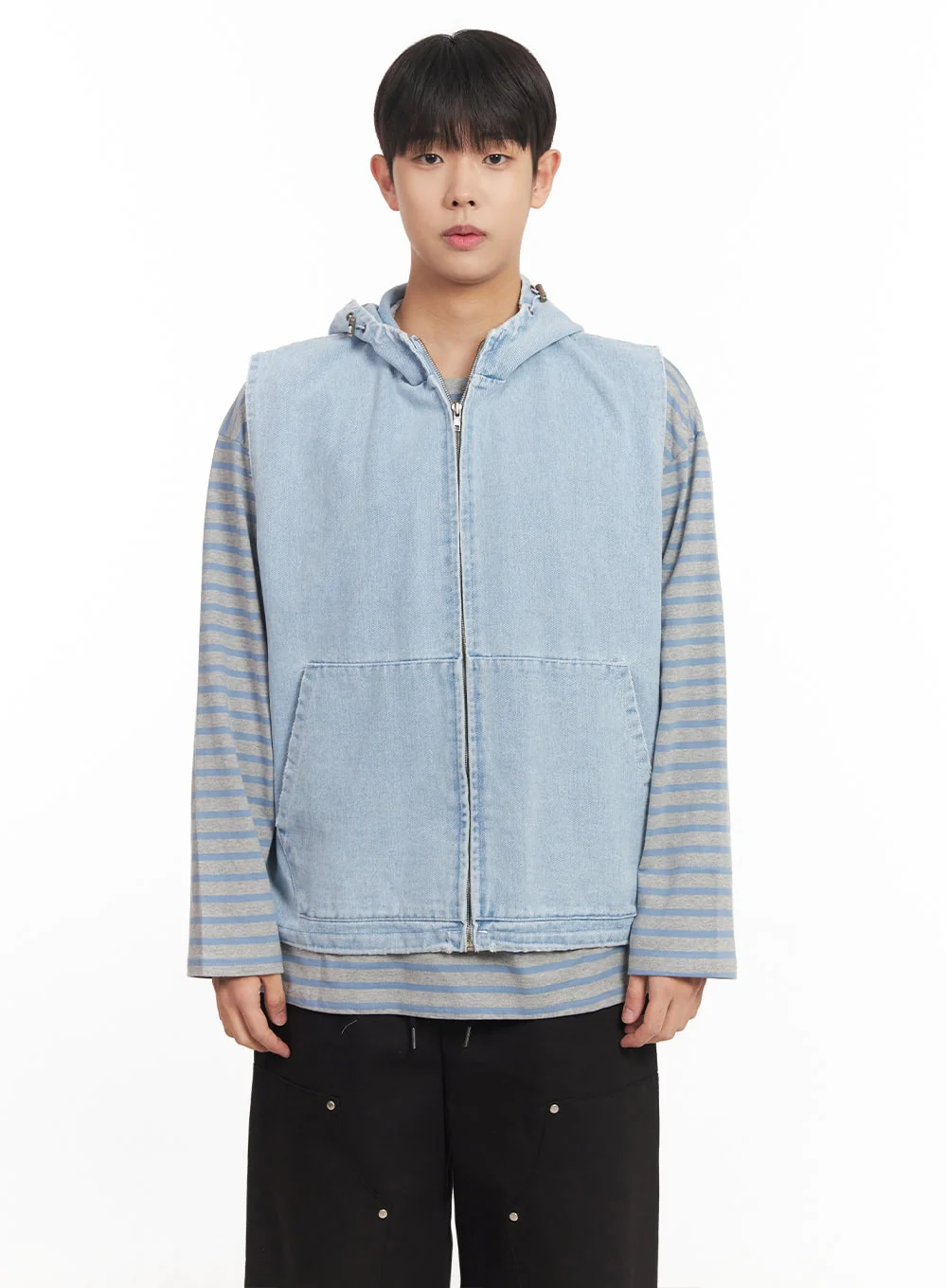 Men's Urban Denim Hooded Vest IM528 - Image 14