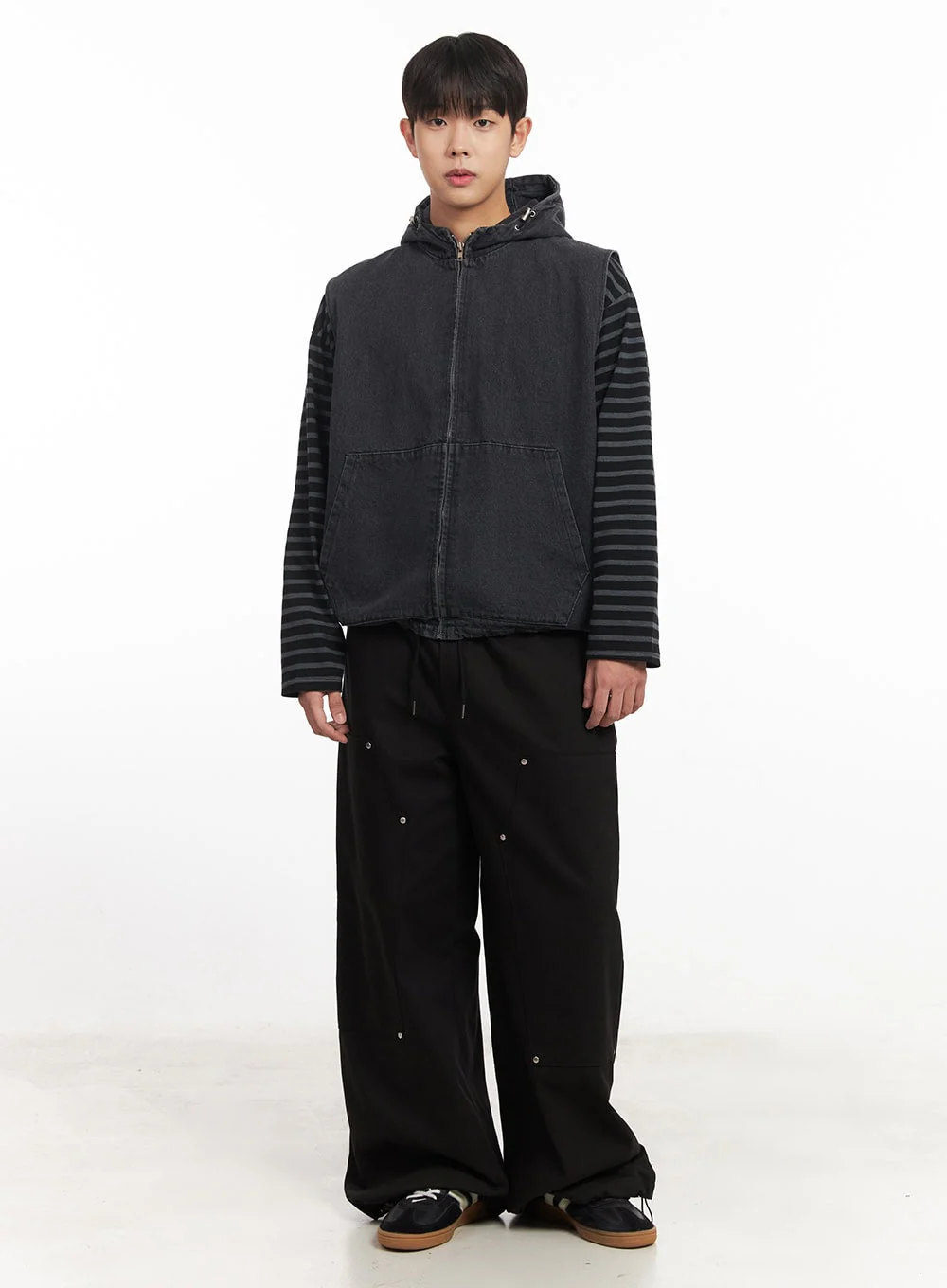 Men's Urban Denim Hooded Vest IM528 - Image 2