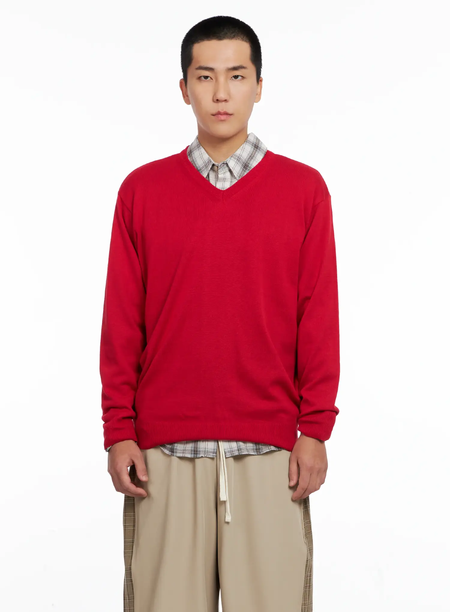 Men's V-neck Knit Pullover IG529 - Image 12