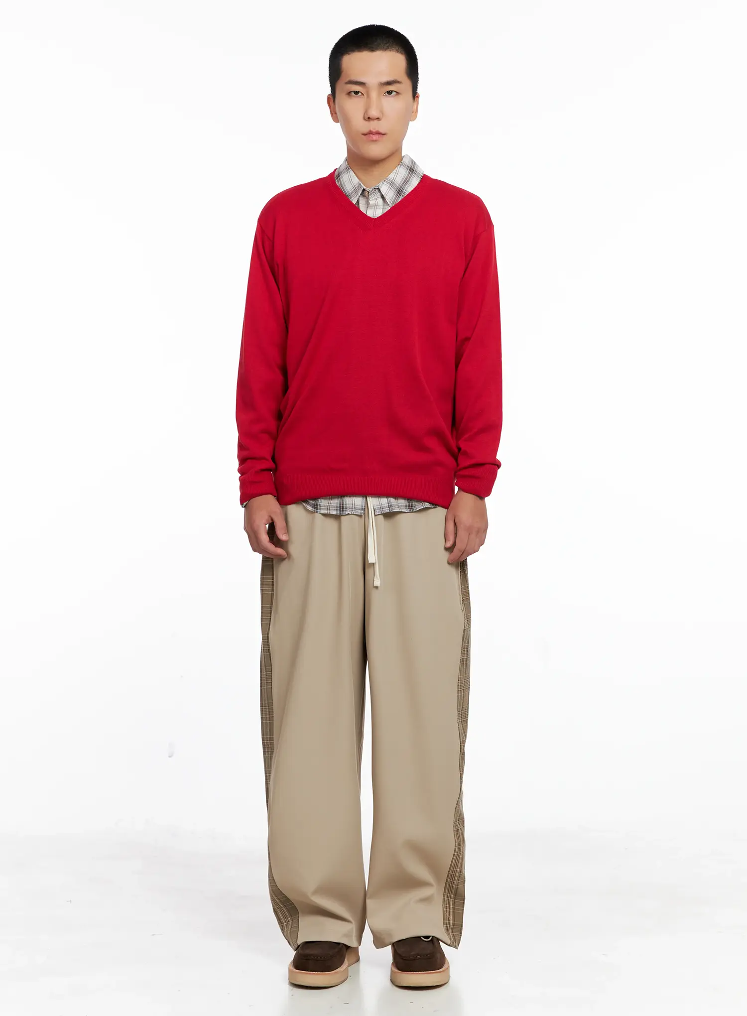 Men's V-neck Knit Pullover IG529 - Image 3