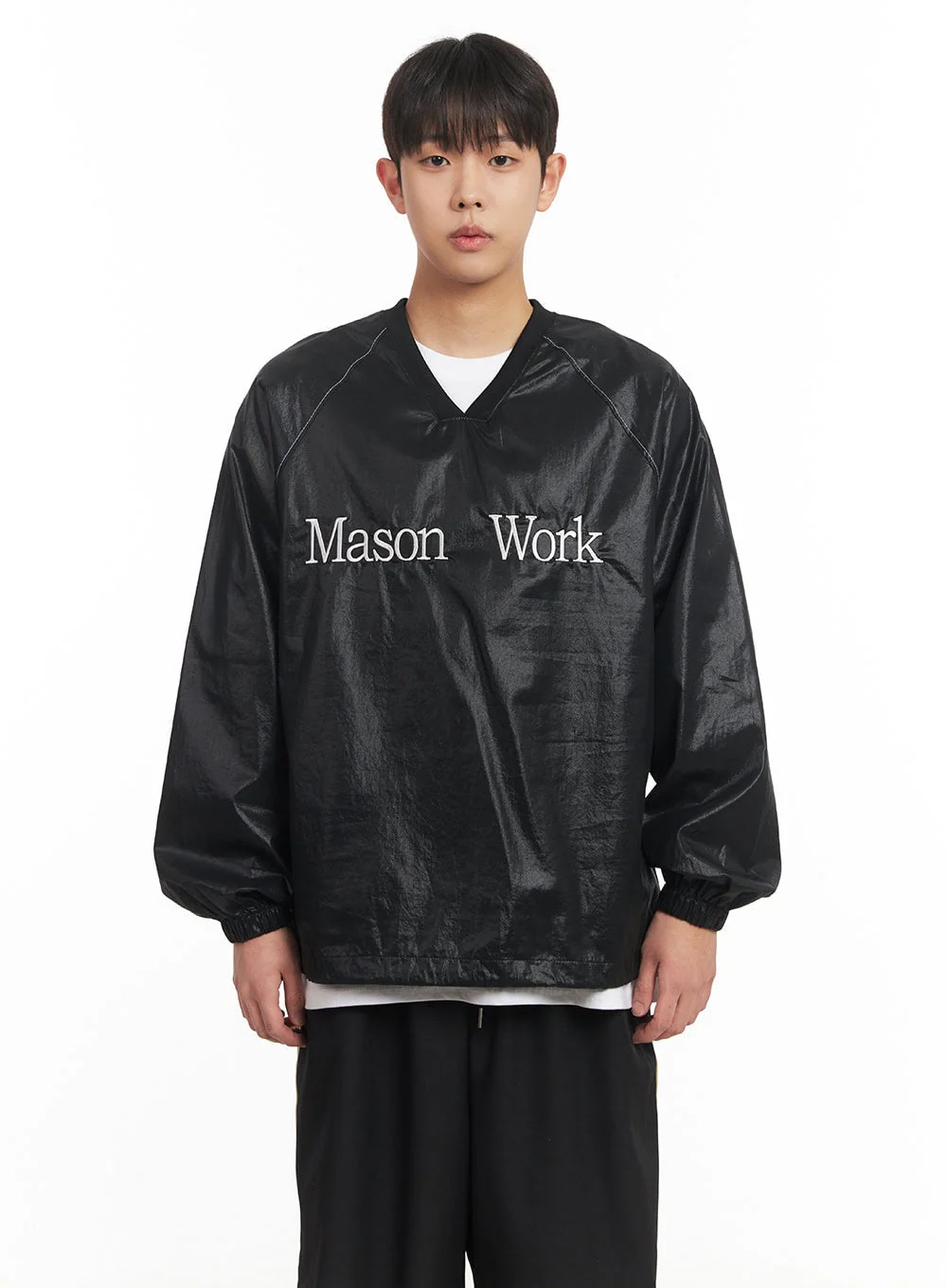 Men's V-Neck Oversized Graphic Sweatshirt IM517 - Image 12