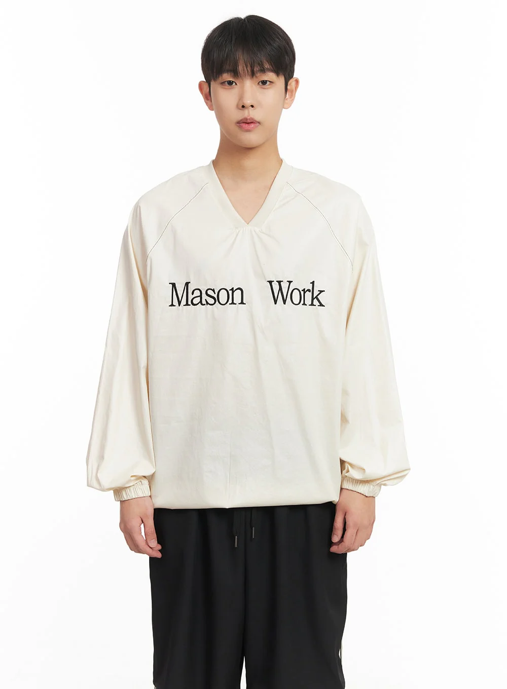 Men's V-Neck Oversized Graphic Sweatshirt IM517 - Image 13