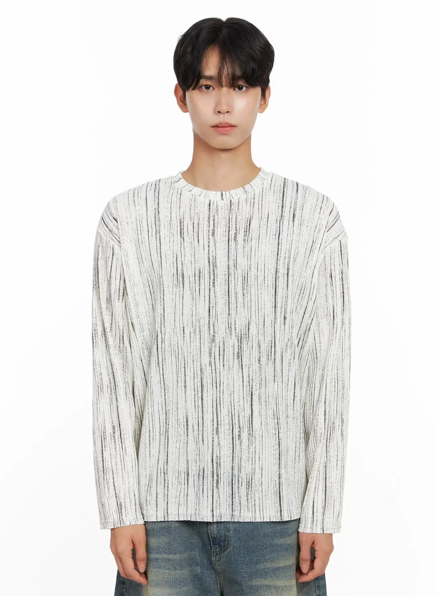 Men's Vertical Stripe Long Sleeve Shirt IO516 - Image 14