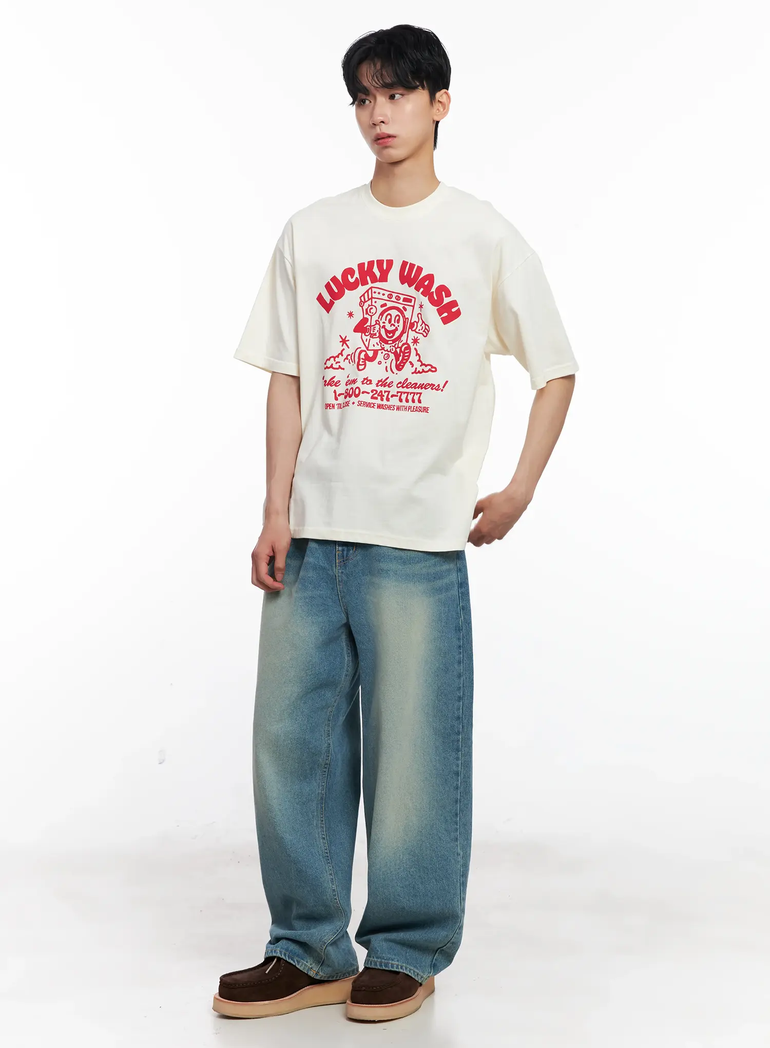 Men's Vintage "Lucky Wash" Graphic T-Shirt IL501 - Image 11