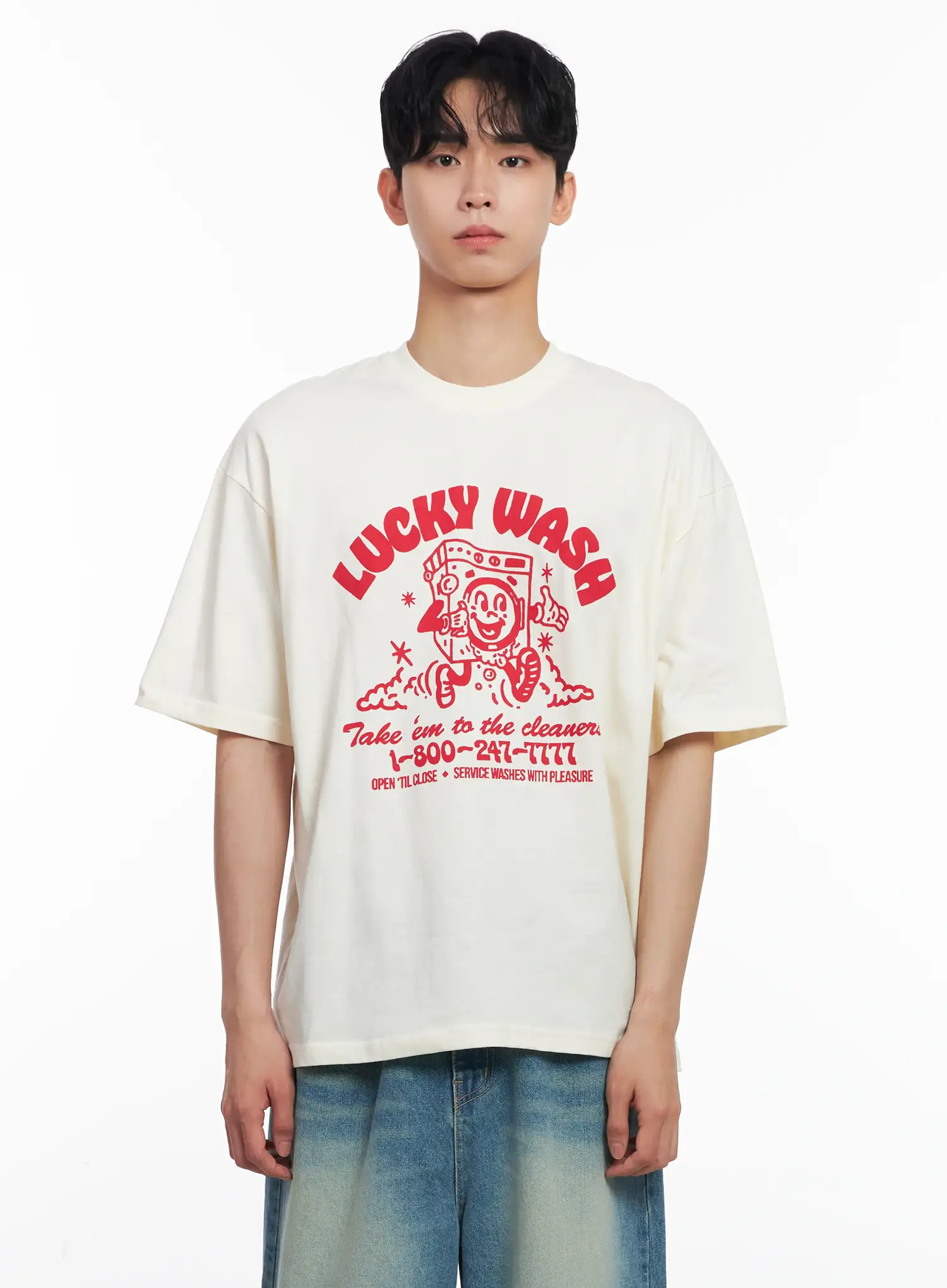 Men's Vintage "Lucky Wash" Graphic T-Shirt IL501 - Image 12