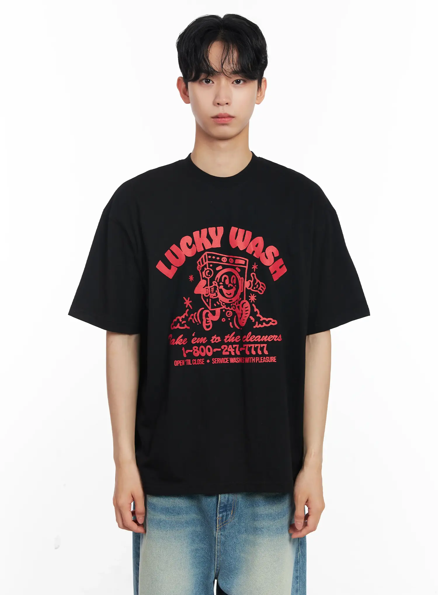 Men's Vintage "Lucky Wash" Graphic T-Shirt IL501 - Image 14