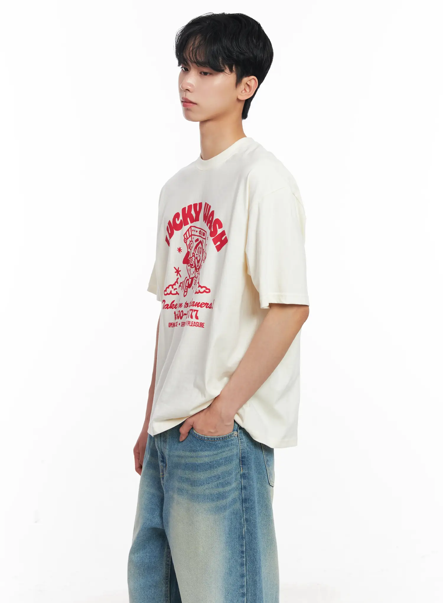 Men's Vintage "Lucky Wash" Graphic T-Shirt IL501 - Image 8