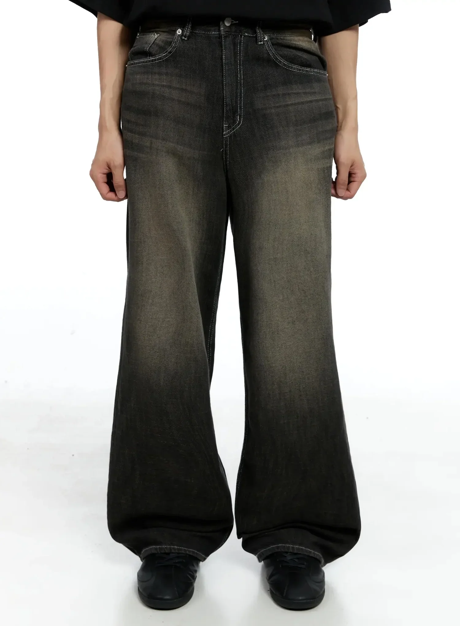 Men's Vintage Wash Baggy Jeans IG520