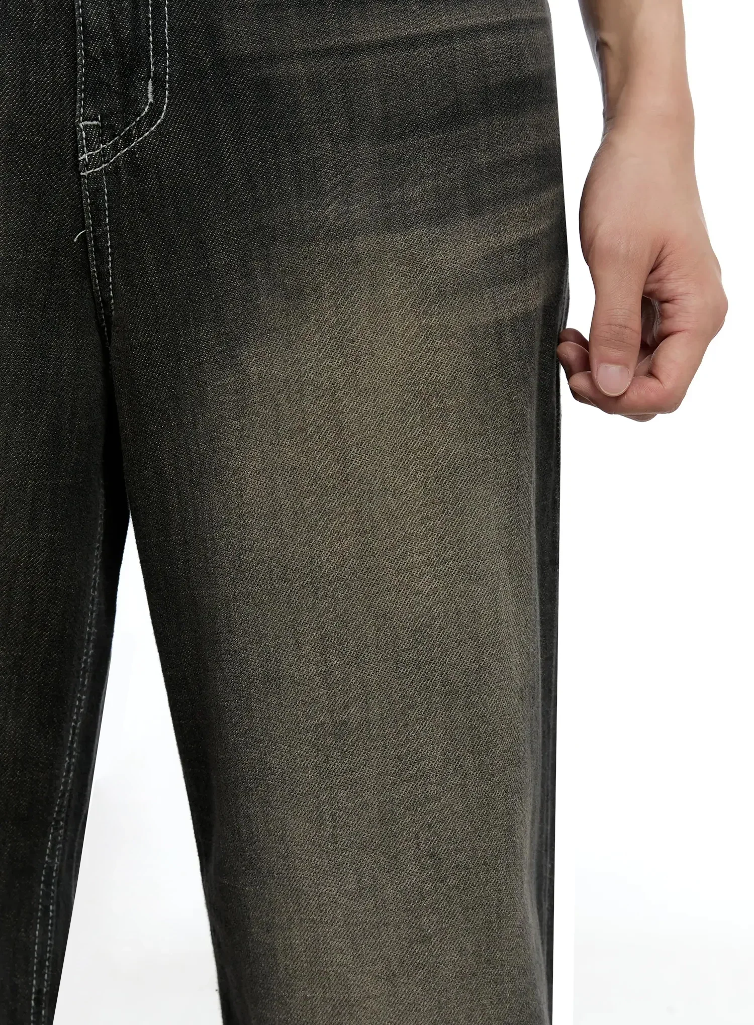 Men's Vintage Wash Baggy Jeans IG520 - Image 5