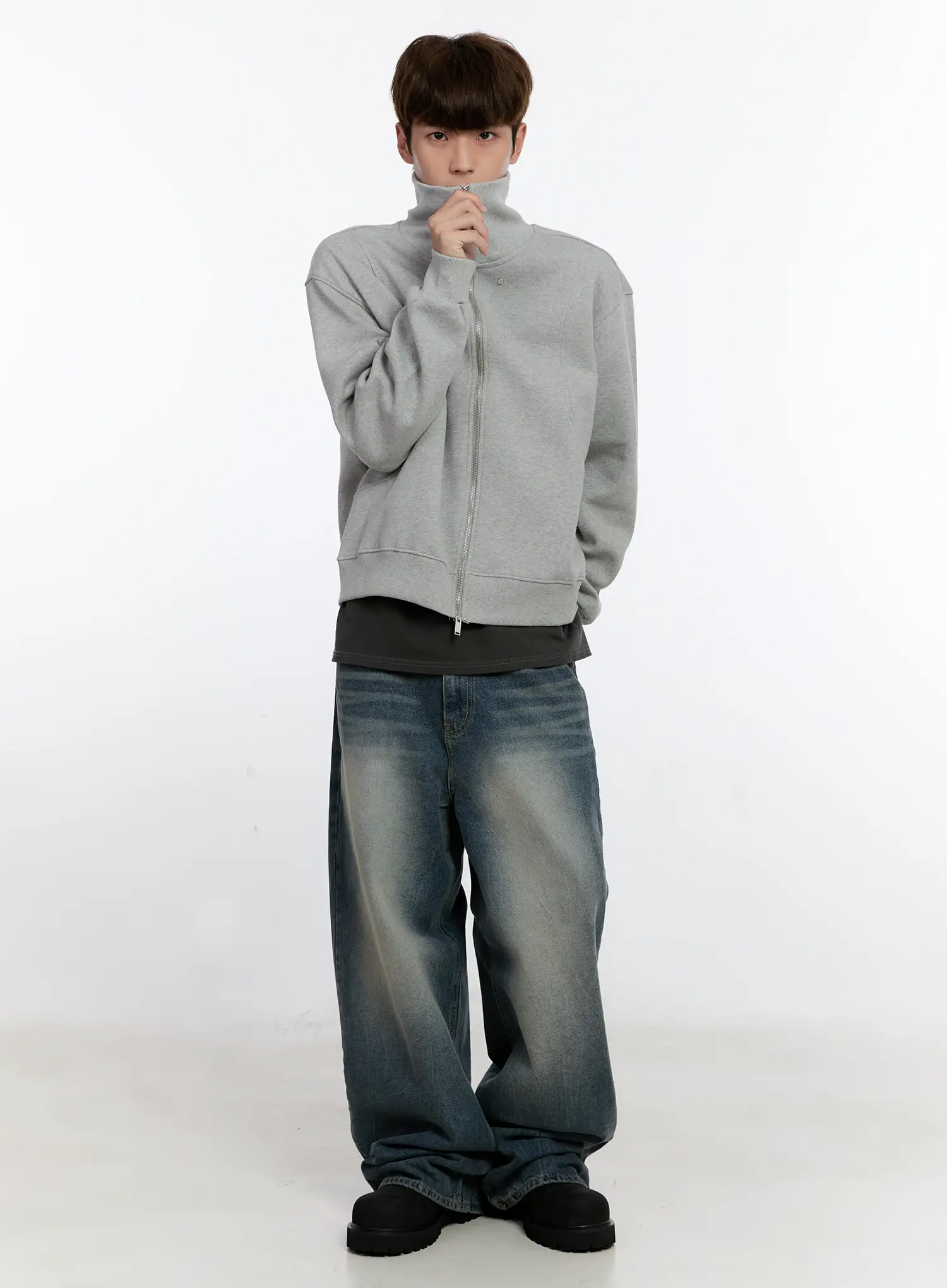 Men's Vintage Wash Baggy Jeans IS529 - Image 15