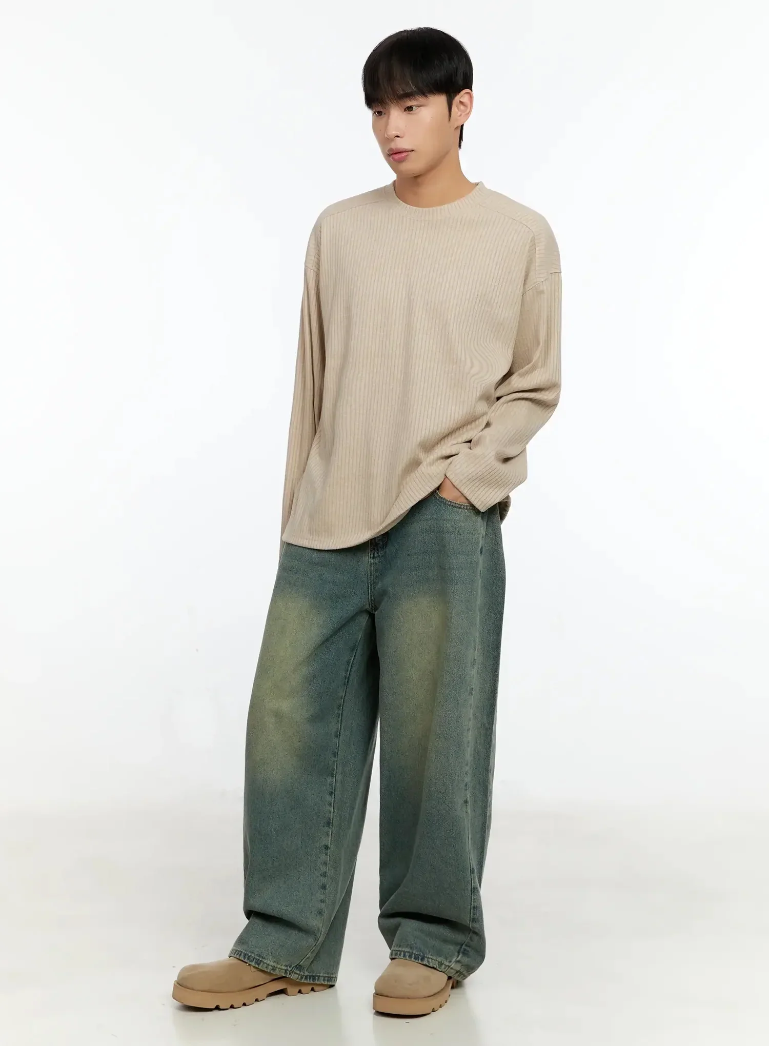 Men's Vintage Wash Side Point Jeans IN525 - Image 14