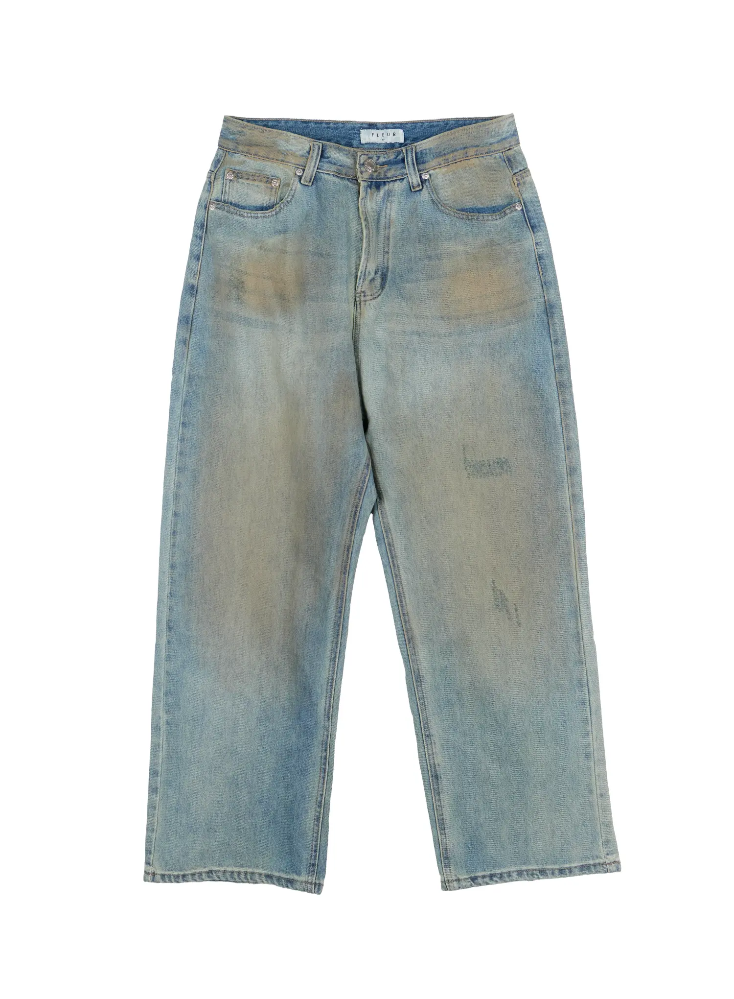 Men's Vintage Wash Wide Fit Jeans IS529 - Image 17