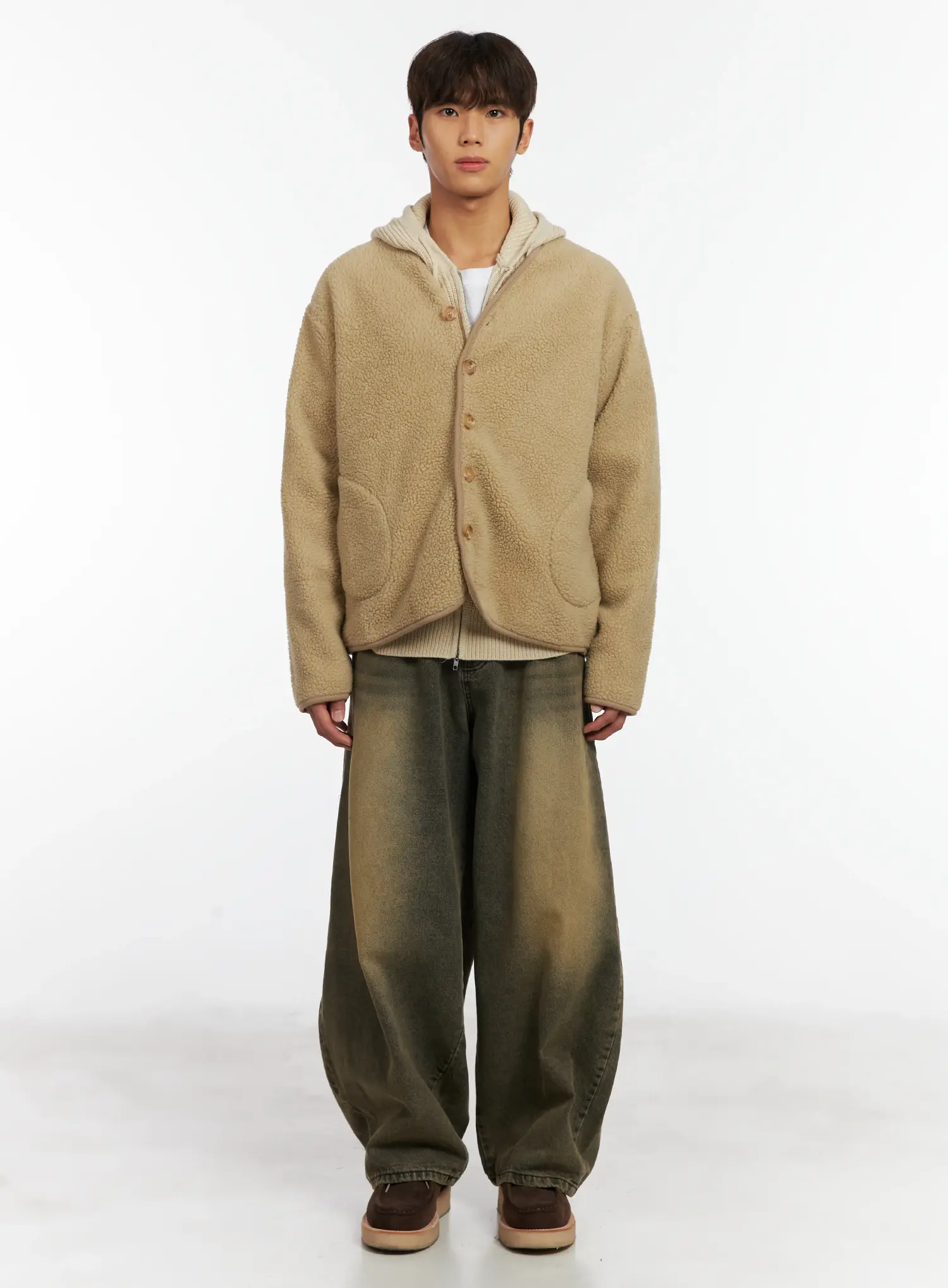 Men's Vintage Wash Wide Leg Jeans ID511 - Image 3