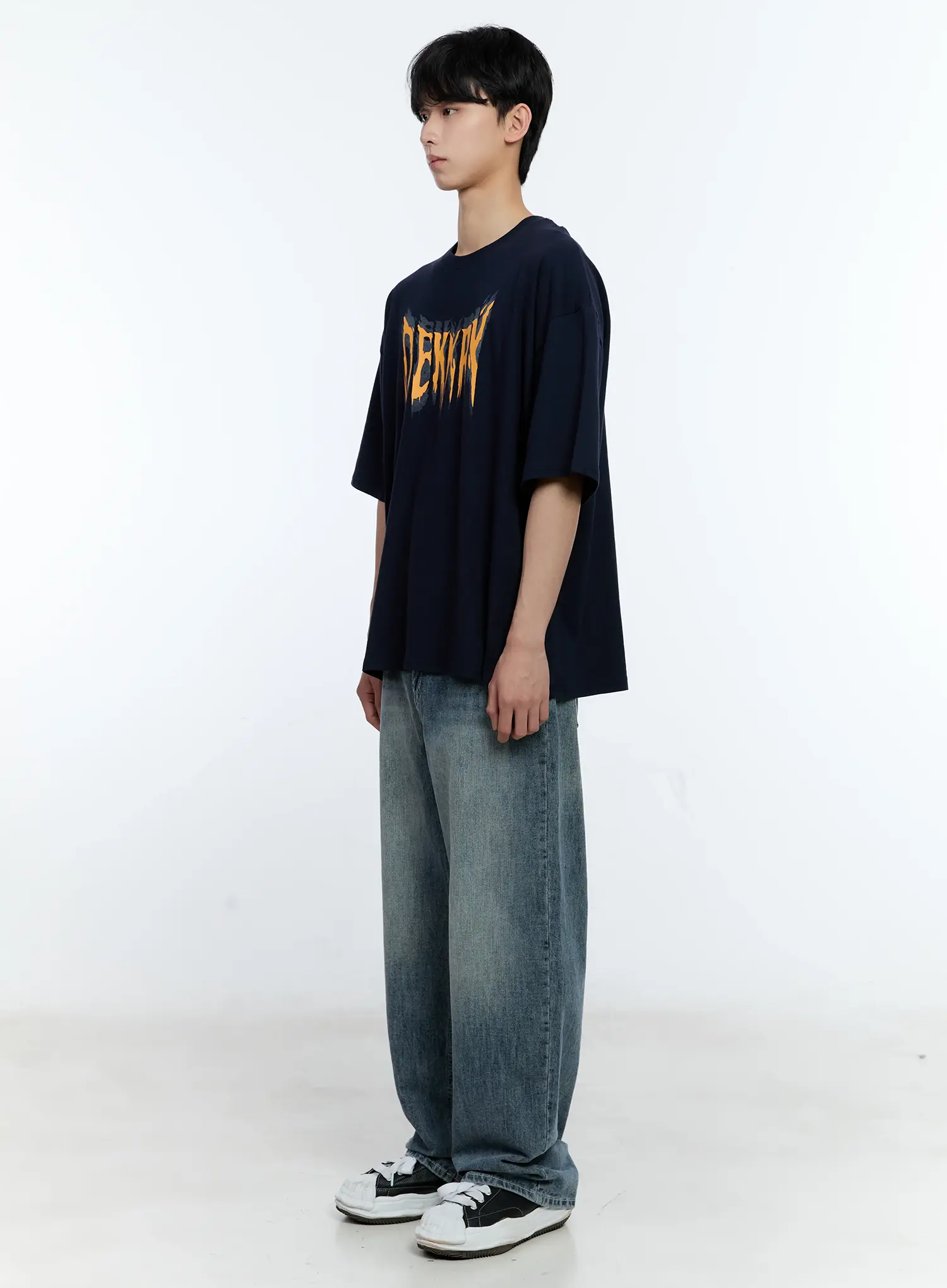 Men's Vintage-Wash Wide-Leg Jeans IL529 - Image 6