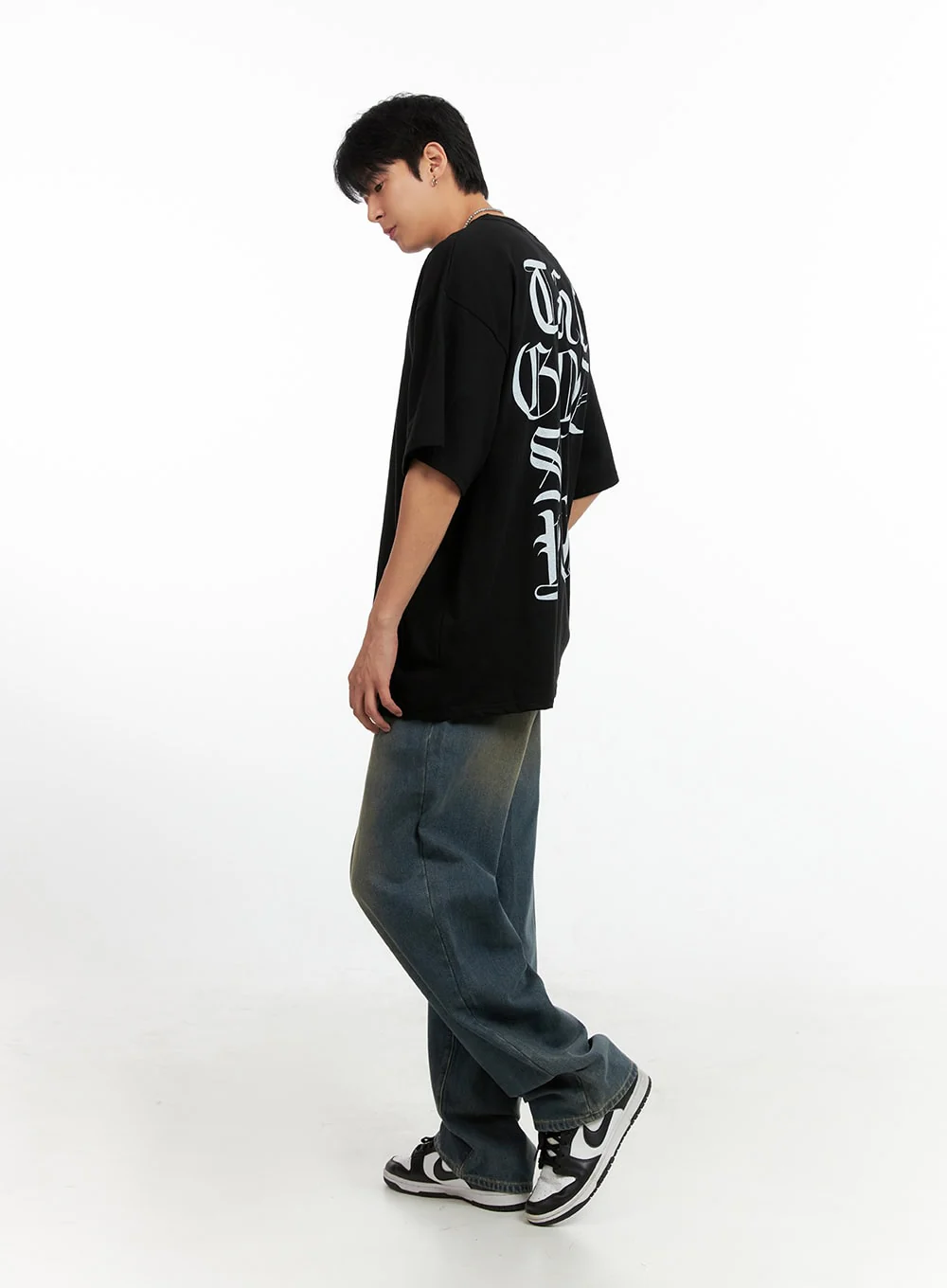 Men's Vintage Washed Loose Fit Jeans (Dark Blue) IG402 - Image 6