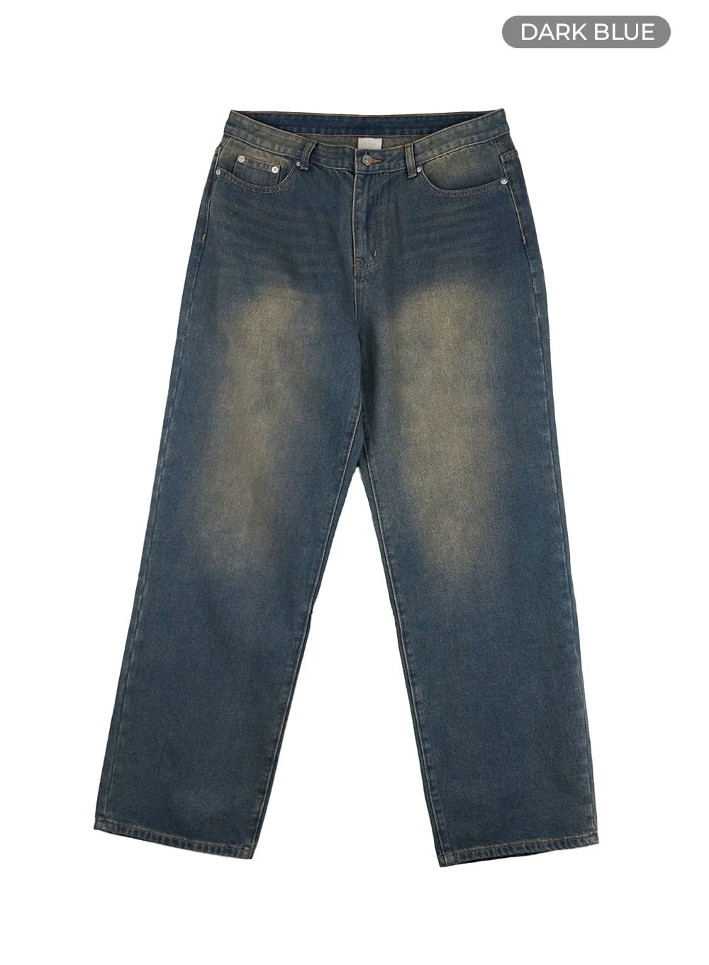 Men's Vintage Washed Loose Fit Jeans (Dark Blue) IG402 - Image 8